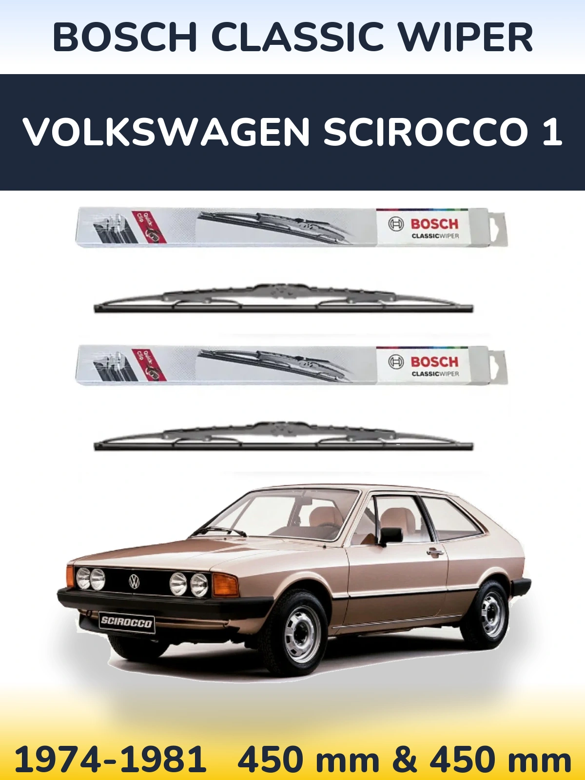 Torkarblad BOSCH Classic Wiper för Volkswagen Scirocco 1