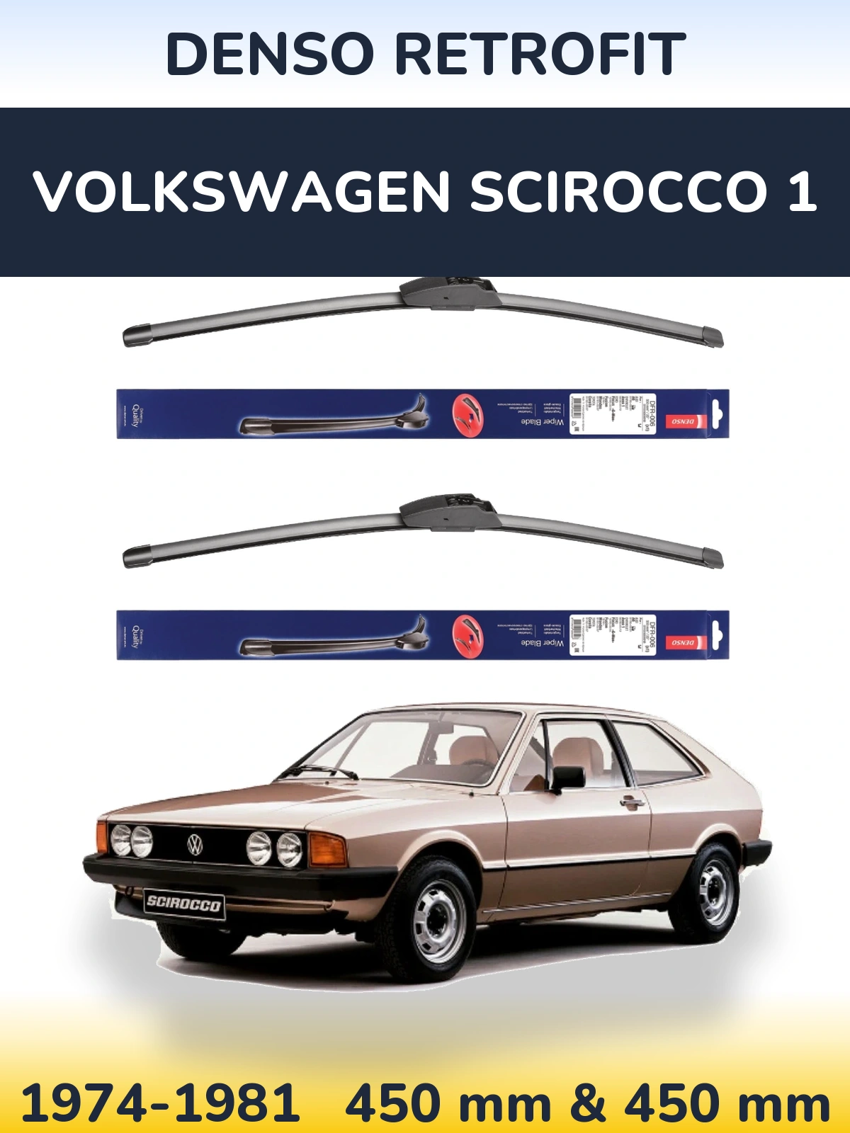 Torkarblad Denso Retrofit för Volkswagen Scirocco 1