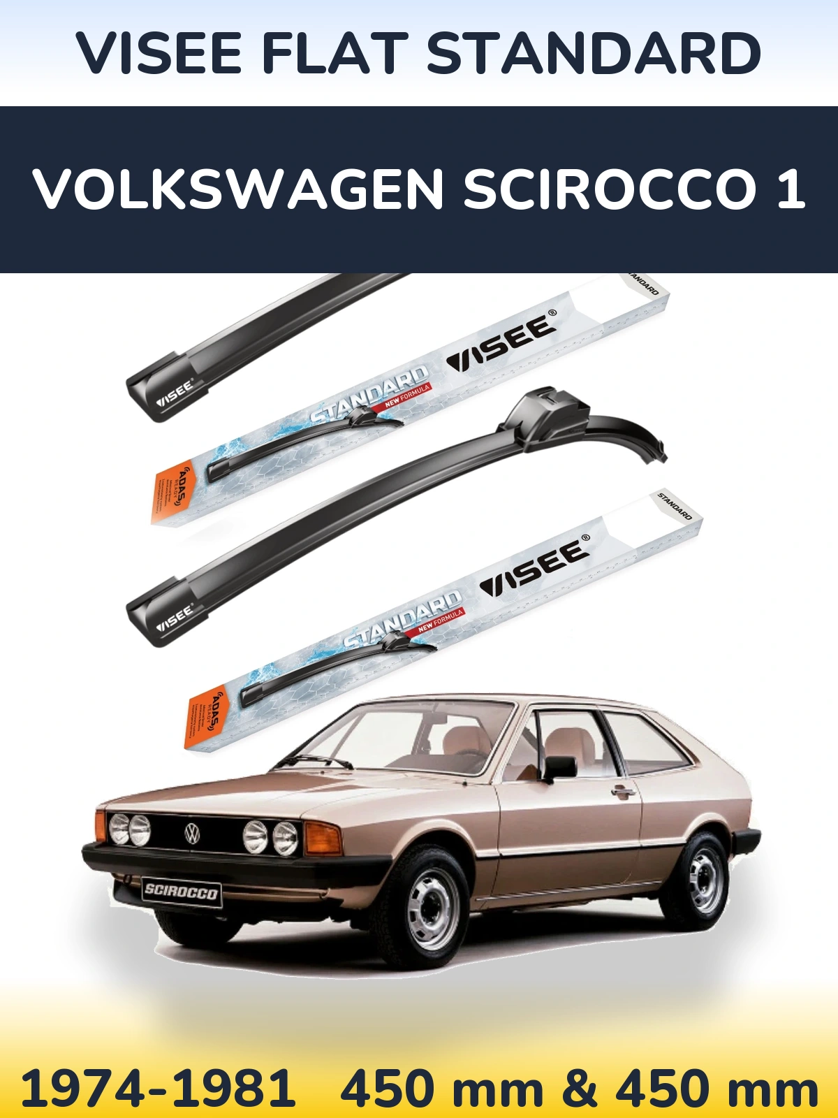Torkarblad VISEE FLAT STANDARD för Volkswagen Scirocco 1