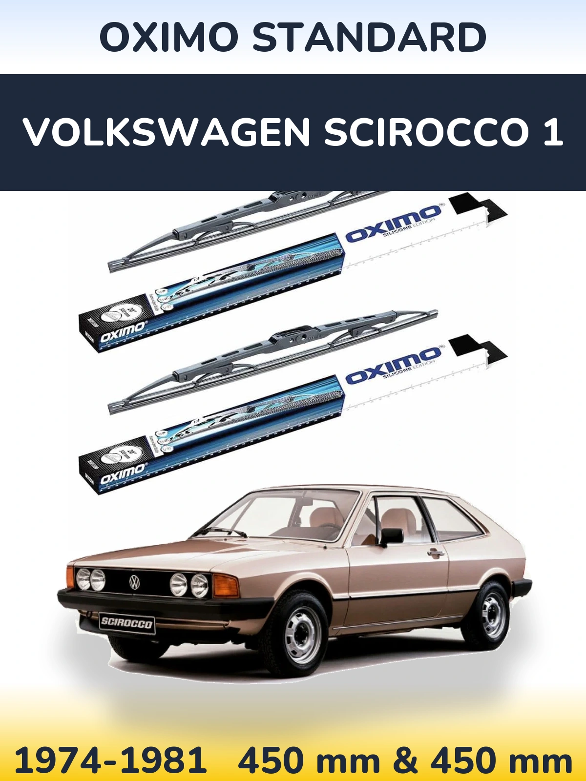 Torkarblad Oximo Standard för Volkswagen Scirocco 1