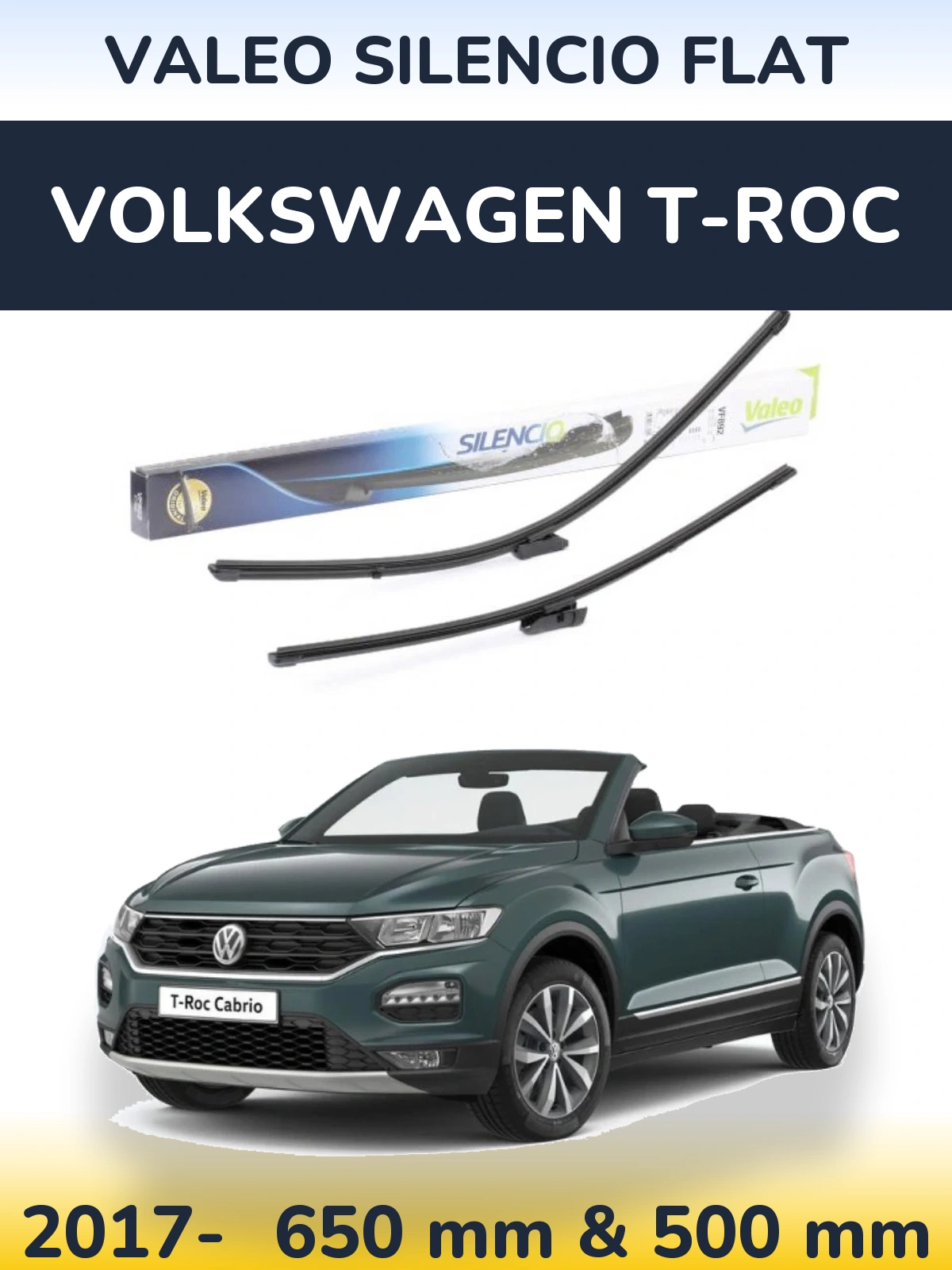 Torkarblad Valeo Silencio Flat för Volkswagen T-Roc
