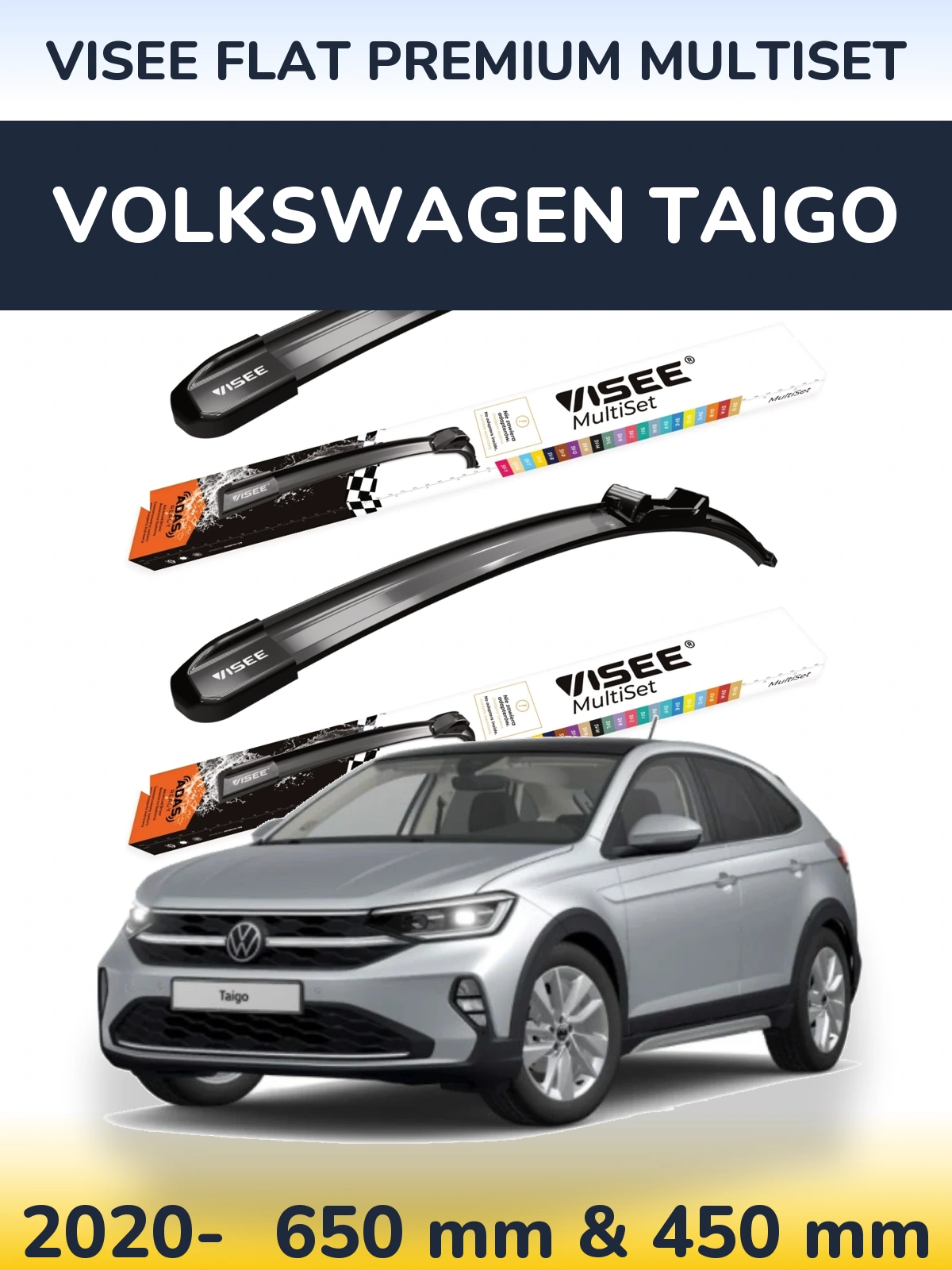 Torkarblad VISEE FLAT PREMIUM MultiSet för Volkswagen Taigo