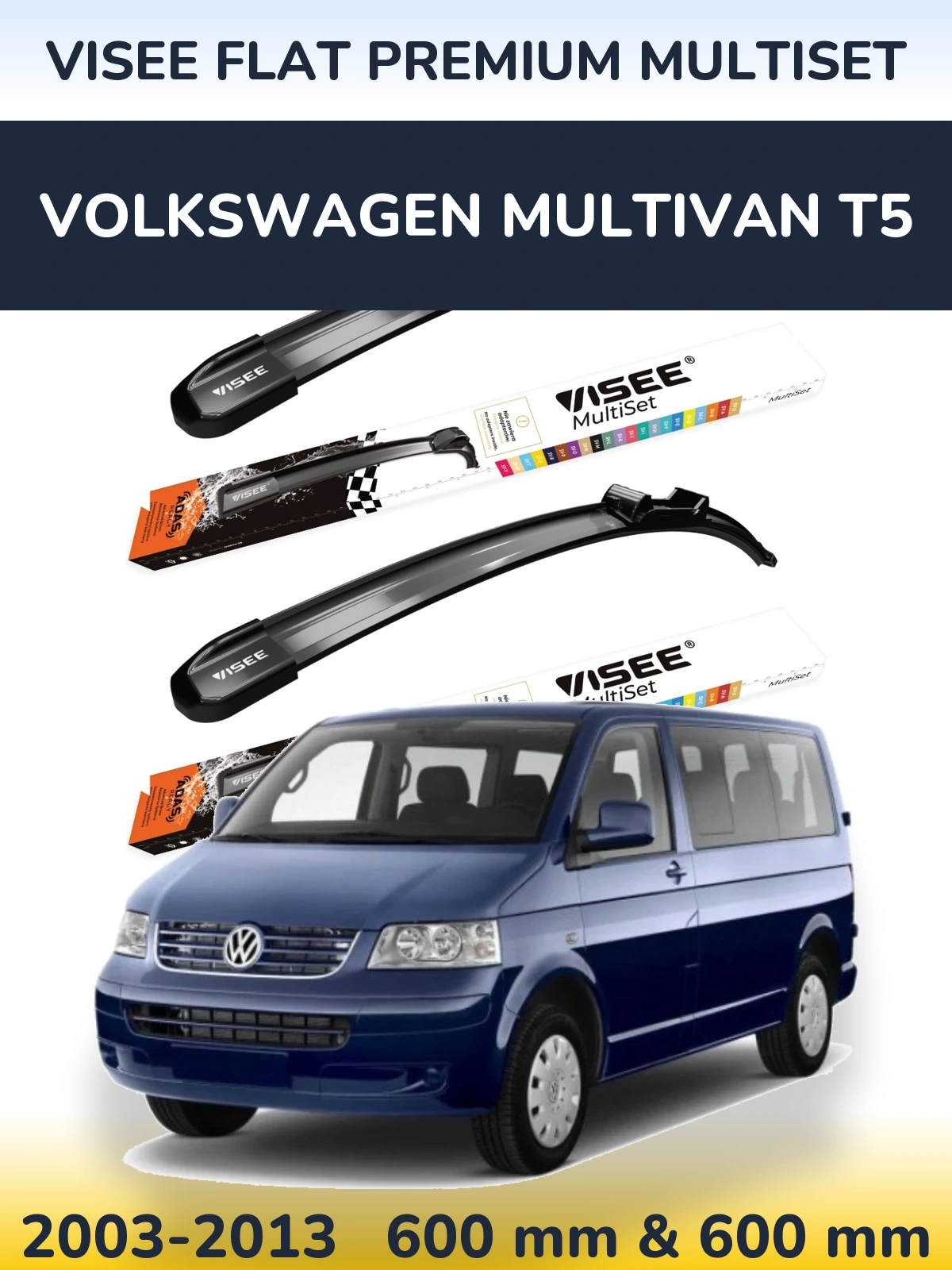 Torkarblad VISEE FLAT PREMIUM MultiSet för Volkswagen Multivan T5