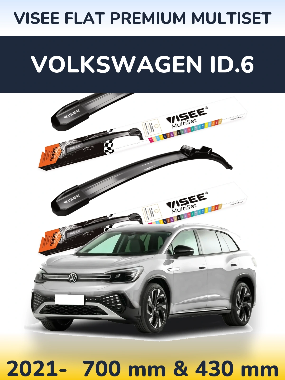 Torkarblad VISEE FLAT PREMIUM MultiSet för Volkswagen ID.6