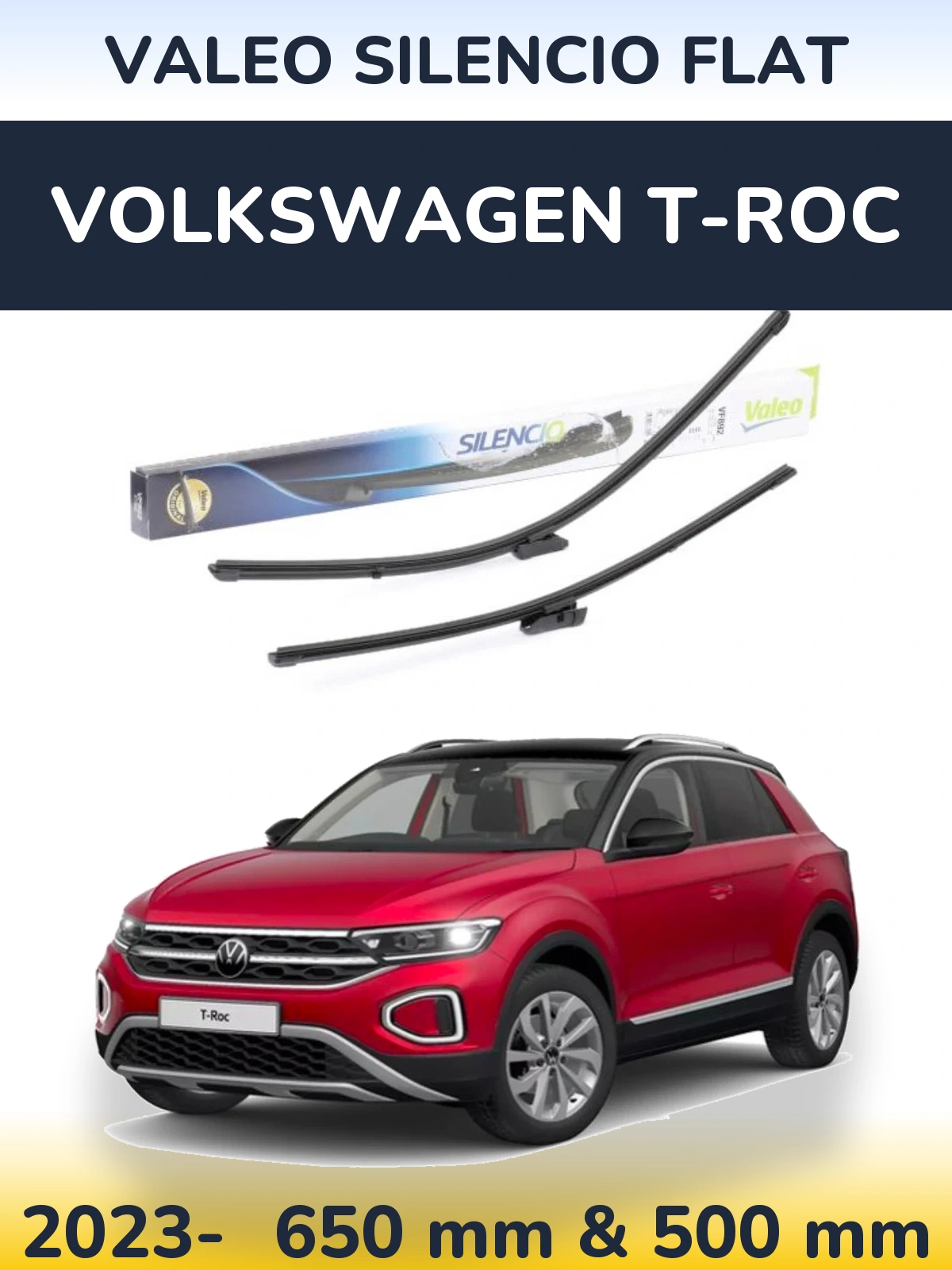 Torkarblad Valeo Silencio Flat för Volkswagen T-Roc