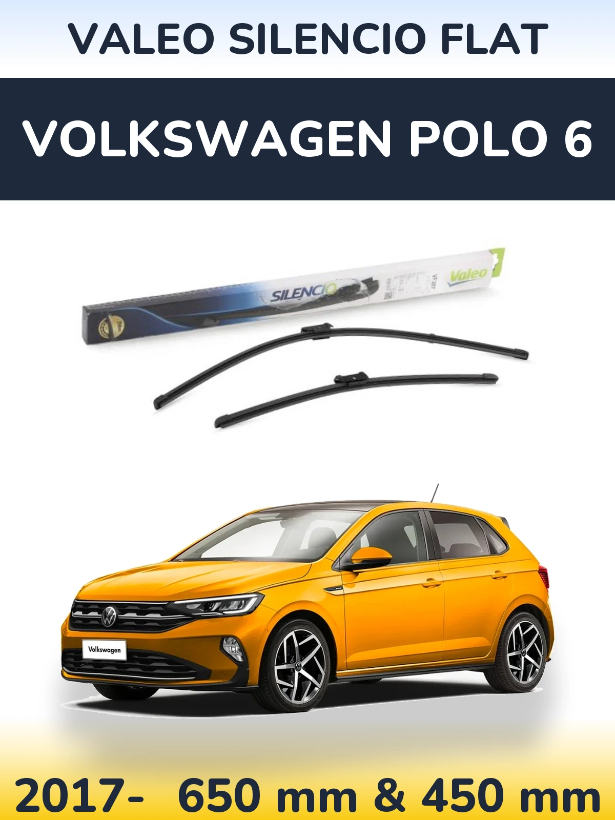 Torkarblad Valeo Silencio Flat för Volkswagen Polo 6