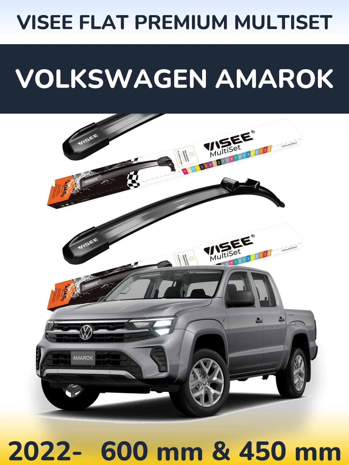 Torkarblad VISEE FLAT PREMIUM MultiSet för Volkswagen Amarok