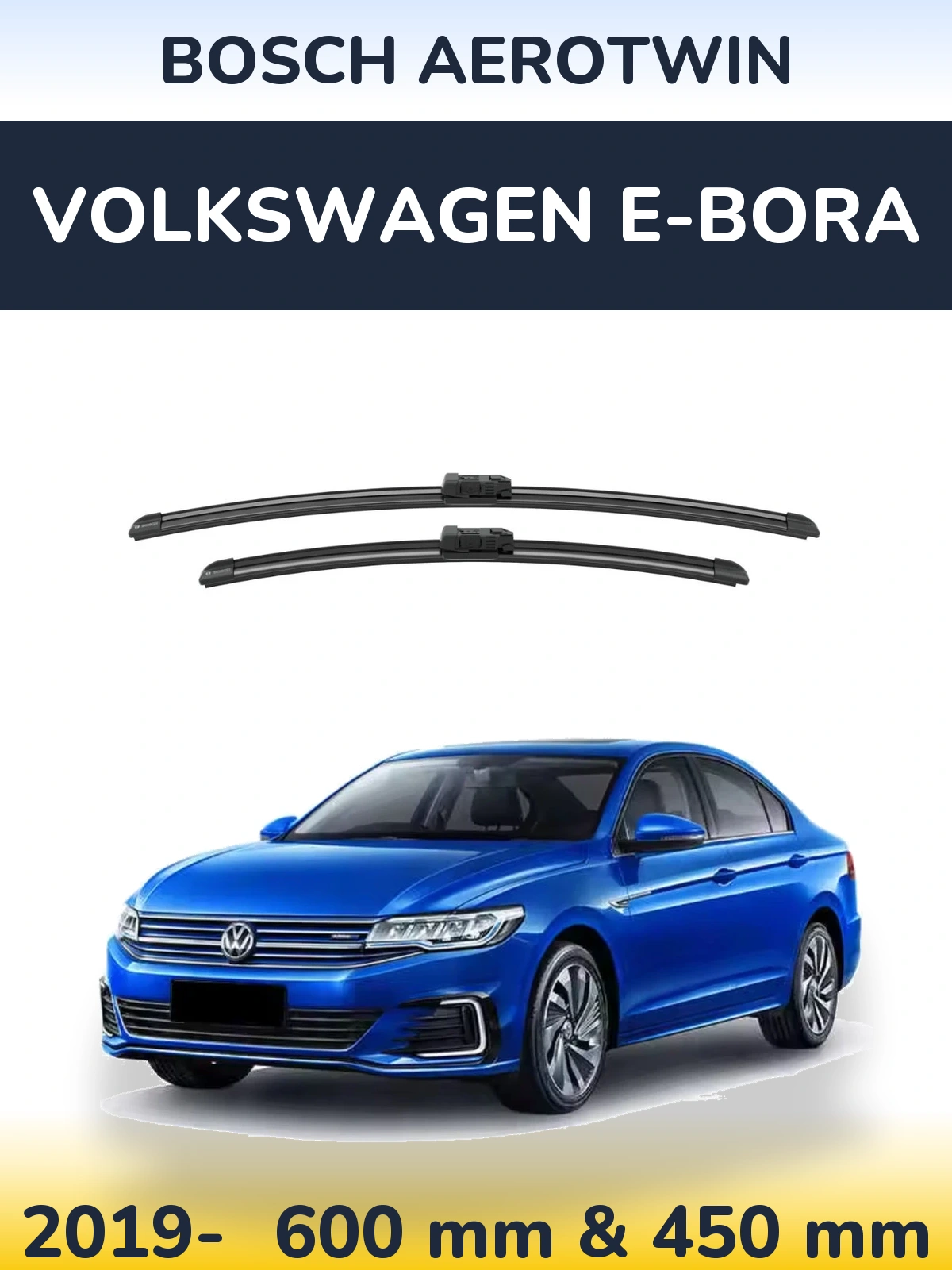 Комплект передніх щіток BOSCH AeroTwin 600 & 450 мм для Volkswagen e-Bora 2019-2026
