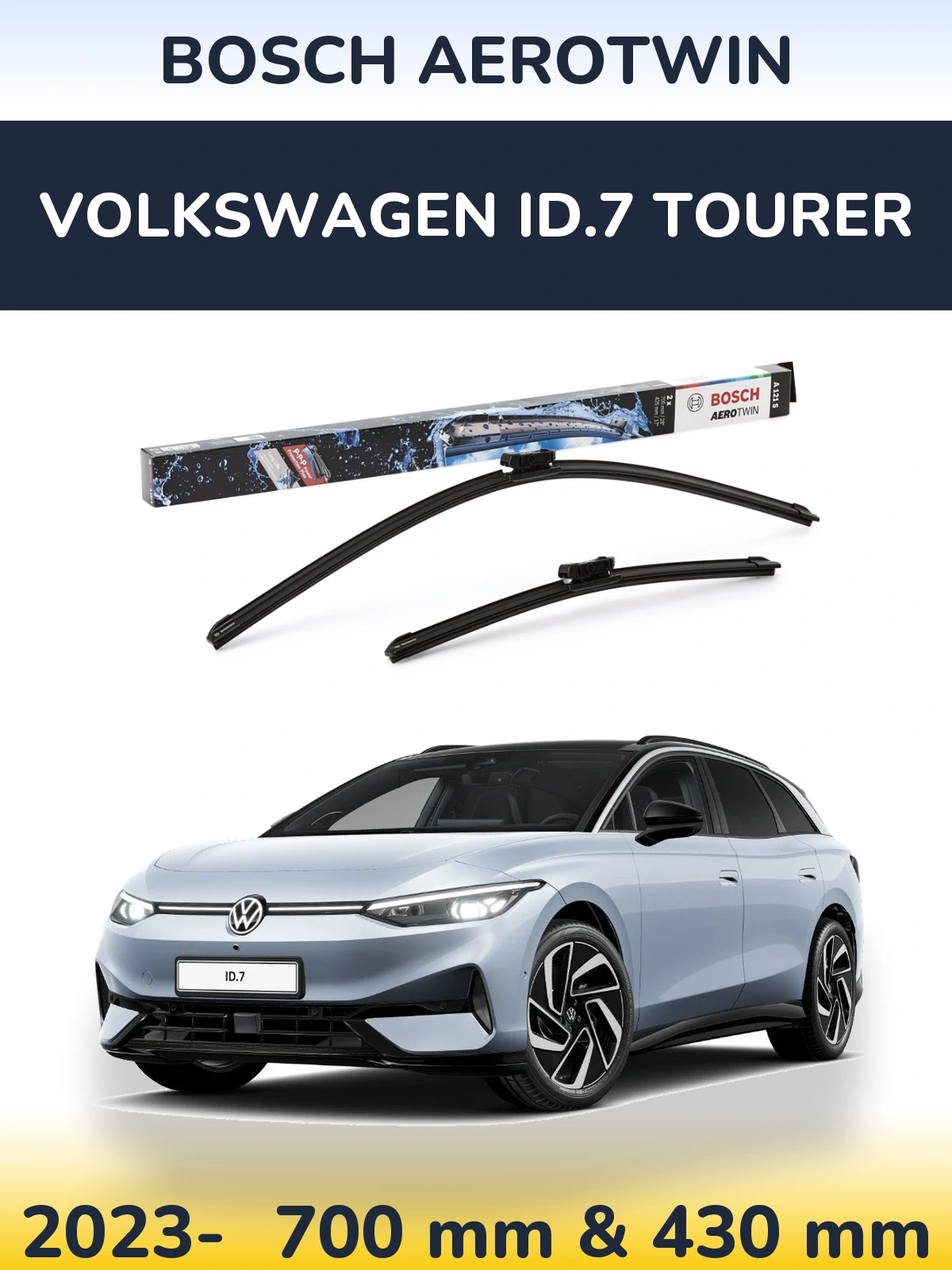 Torkarblad BOSCH AeroTwin för Volkswagen ID.7 Tourer