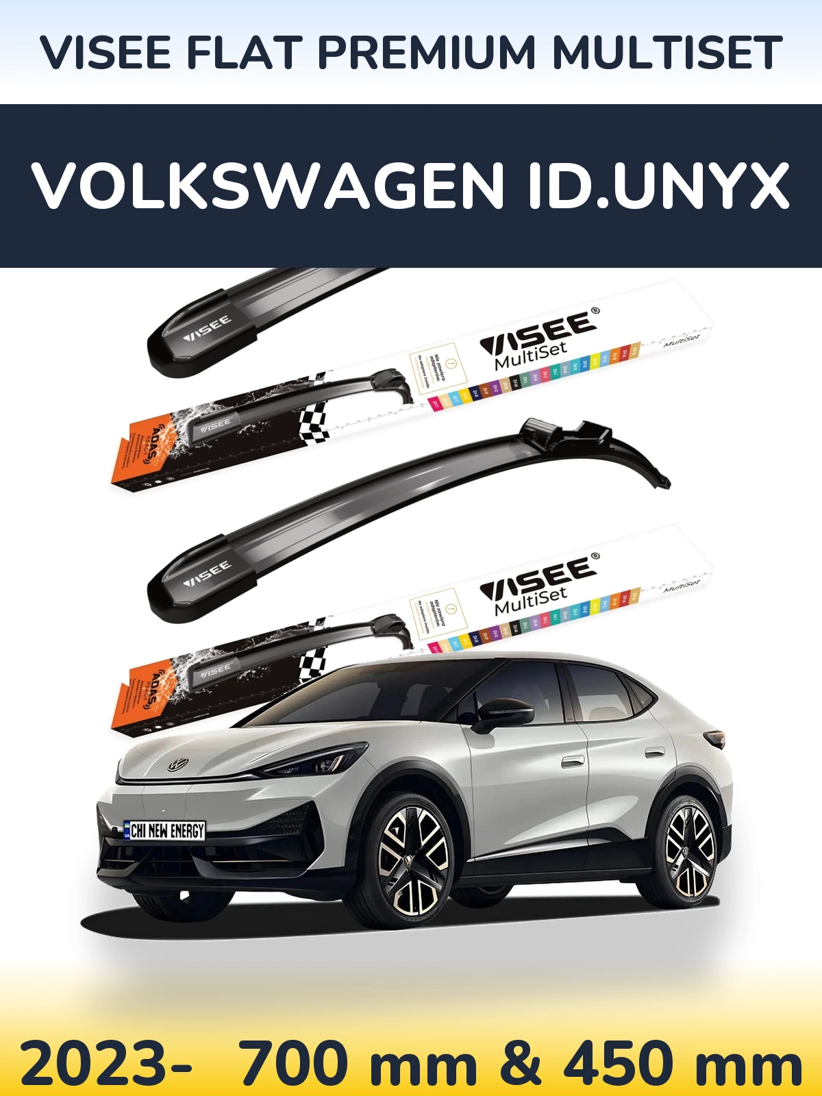 Torkarblad VISEE FLAT PREMIUM MultiSet för Volkswagen ID.UNYX