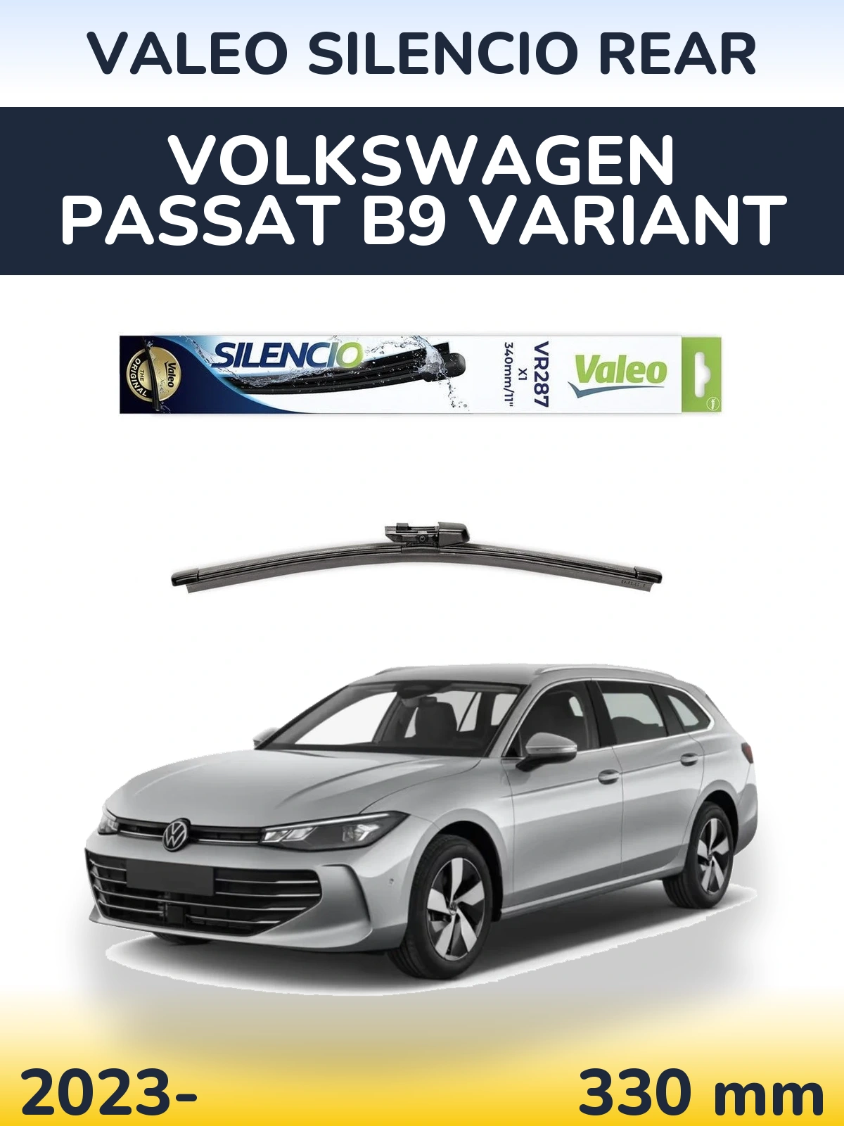 Torkarblad Valeo Silencio Rear för Volkswagen Passat B9 Variant