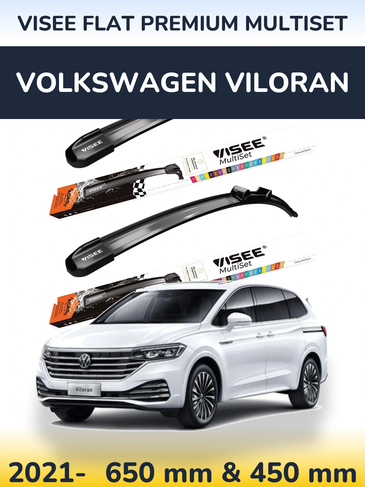 Torkarblad VISEE FLAT PREMIUM MultiSet för Volkswagen Viloran