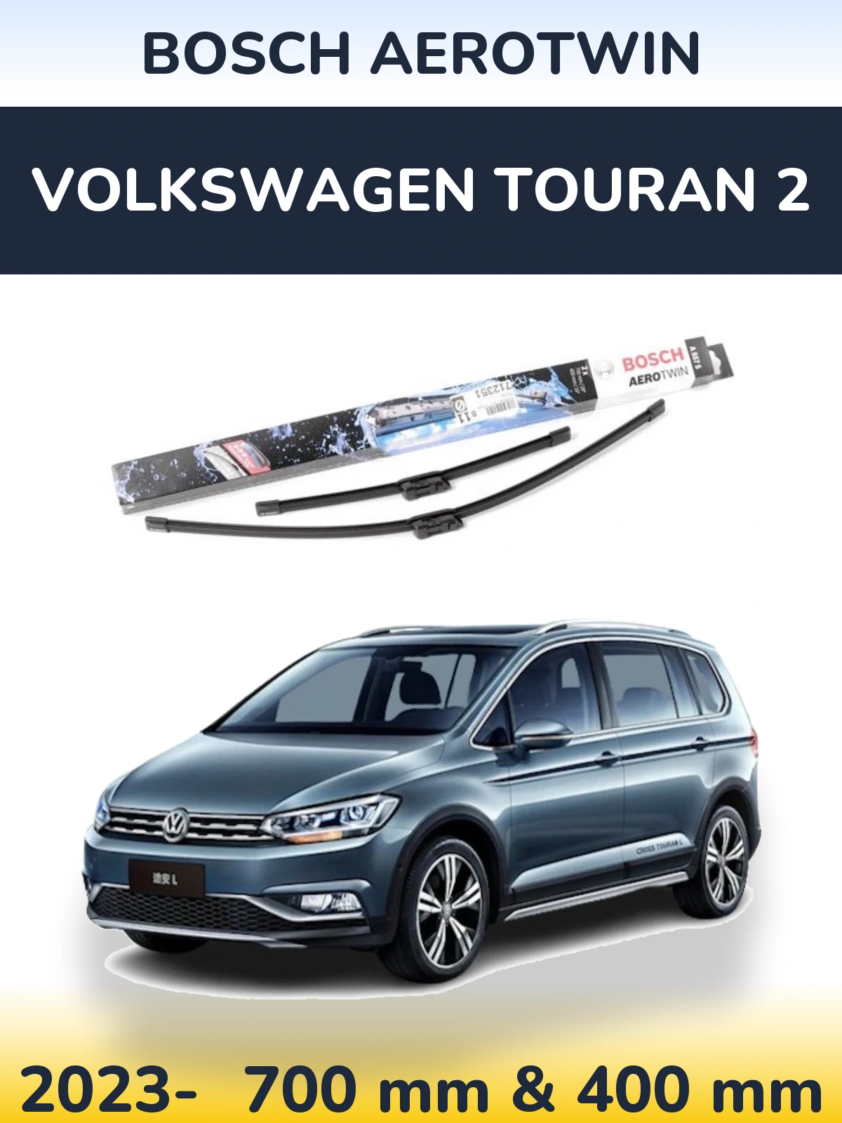 Torkarblad BOSCH AeroTwin för Volkswagen Touran 2