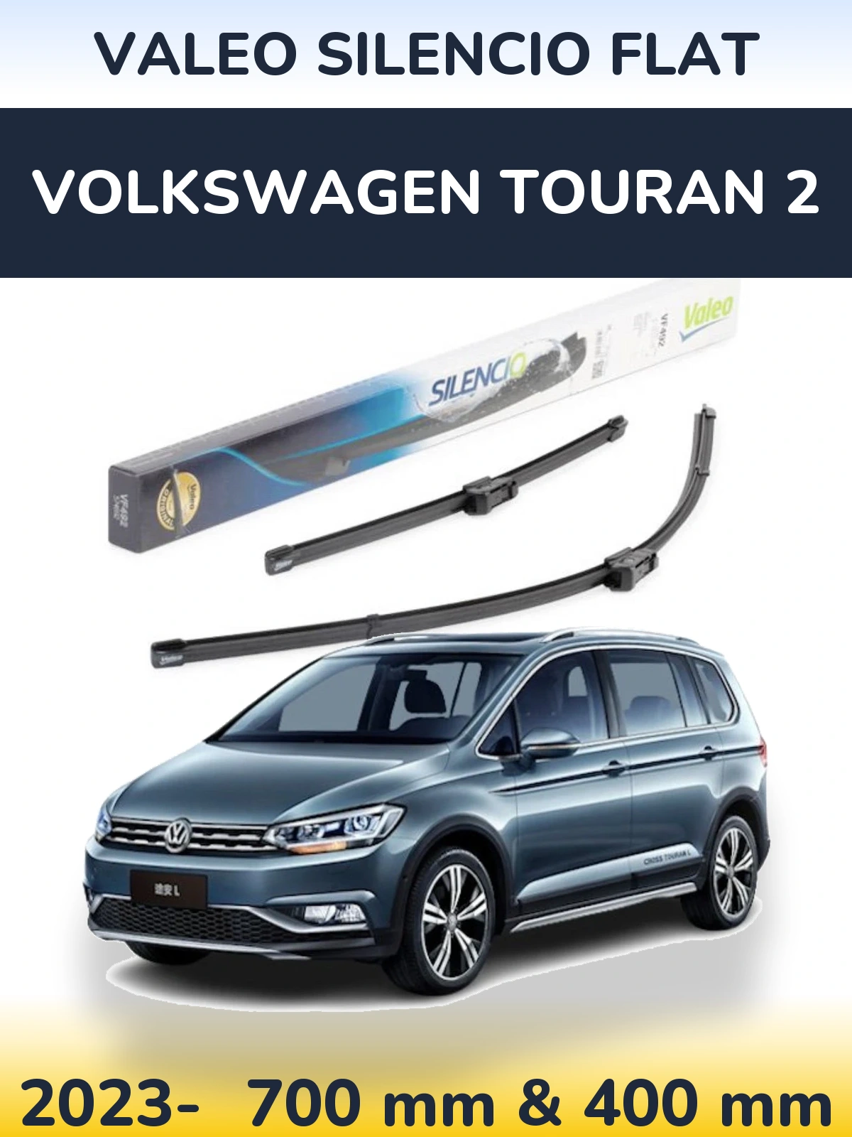Torkarblad Valeo Silencio Flat för Volkswagen Touran 2