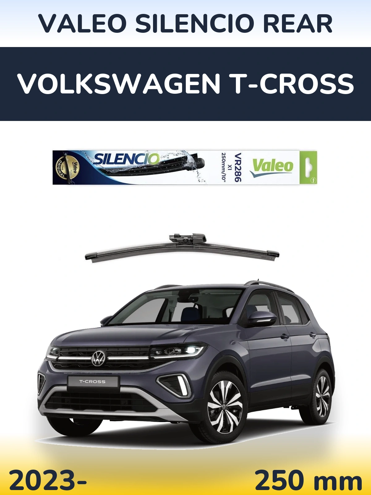 Torkarblad Valeo Silencio Rear för Volkswagen T-Cross