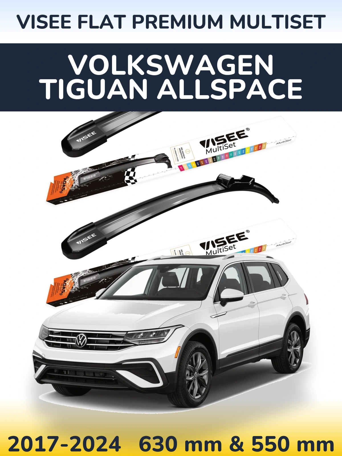 Torkarblad VISEE FLAT PREMIUM MultiSet för Volkswagen Tiguan Allspace