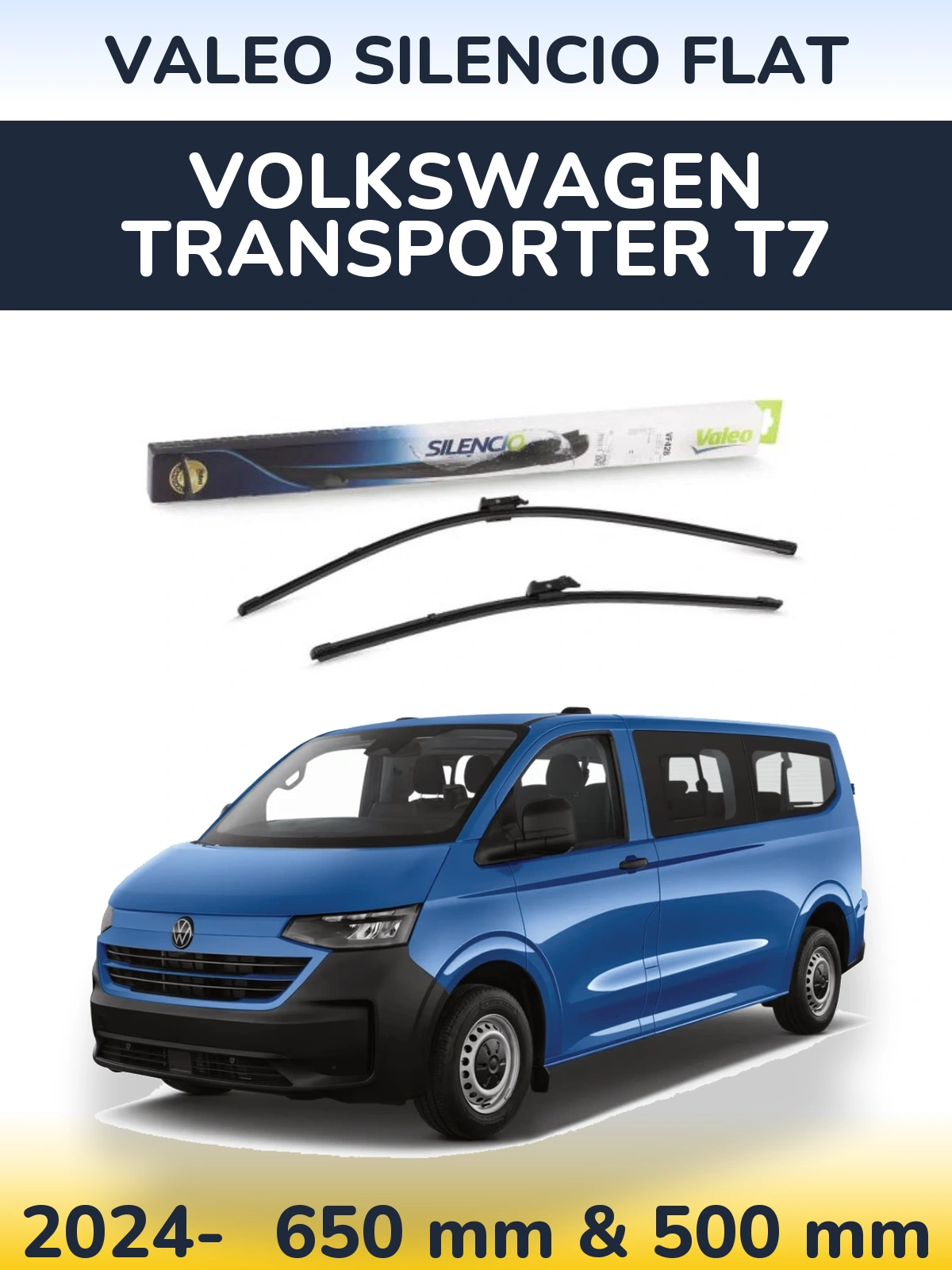 Torkarblad Valeo Silencio Flat för Volkswagen Transporter T7