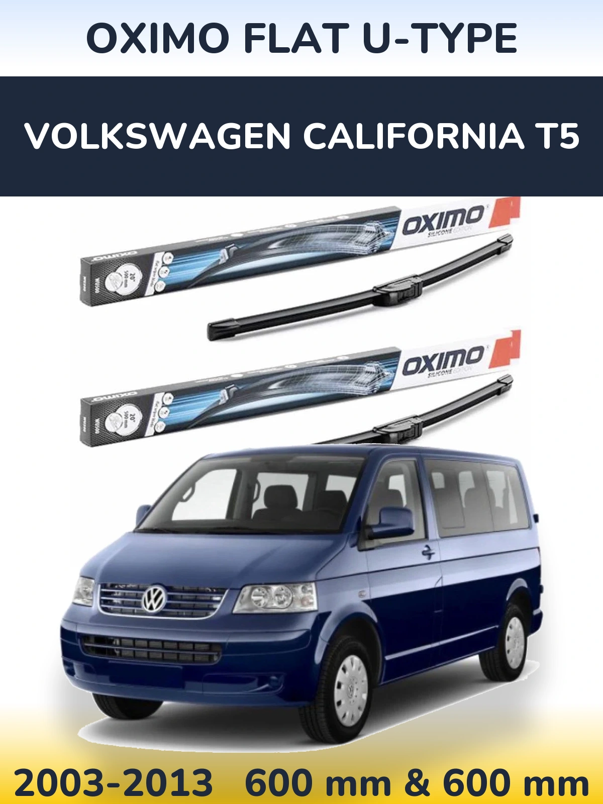 Torkarblad Oximo Flat U-type för Volkswagen California T5