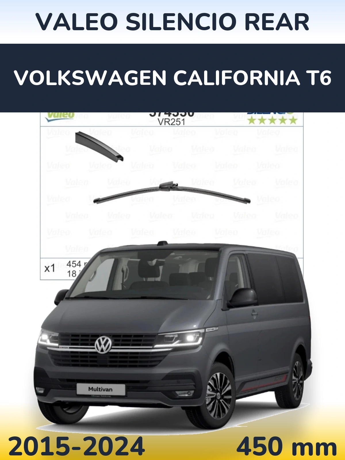 Torkarblad Valeo Silencio Rear för Volkswagen California T6