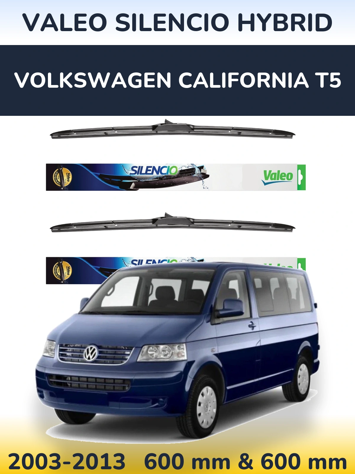 Torkarblad Valeo Silencio Hybrid för Volkswagen California T5