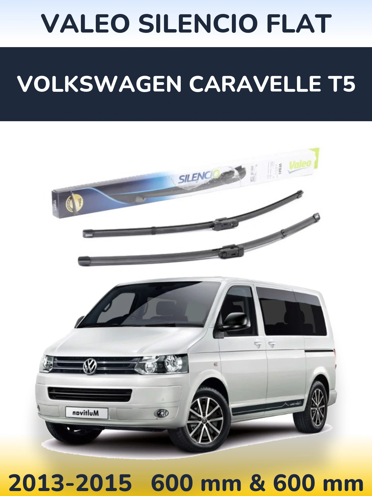 Torkarblad Valeo Silencio Flat för Volkswagen Caravelle T5