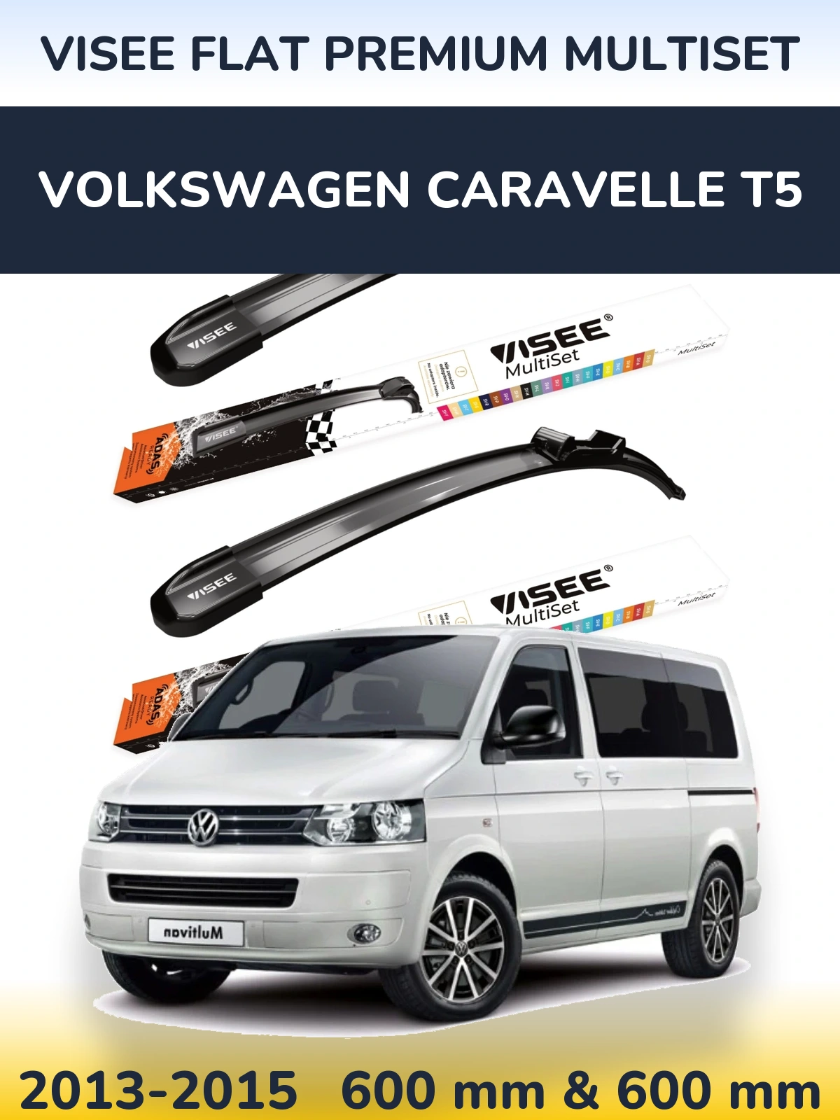 Torkarblad VISEE FLAT PREMIUM MultiSet för Volkswagen Caravelle T5