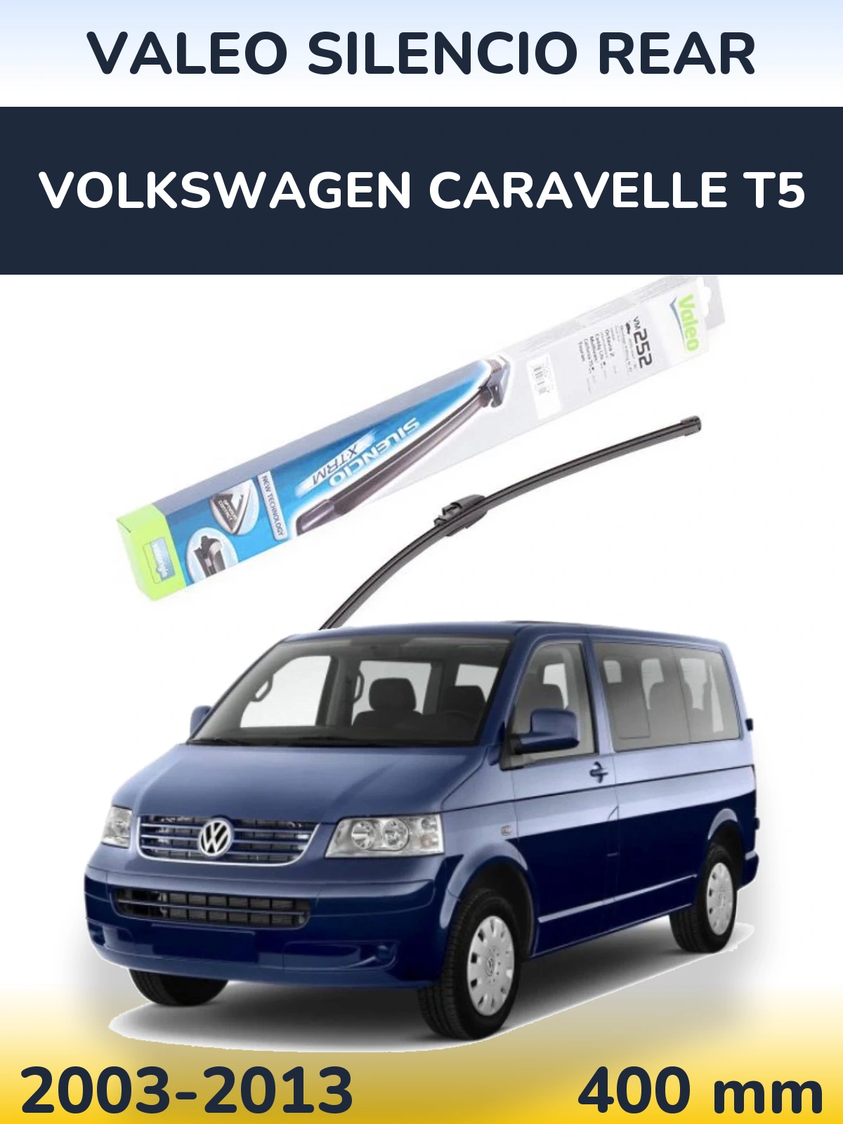Torkarblad Valeo Silencio Rear för Volkswagen Caravelle T5