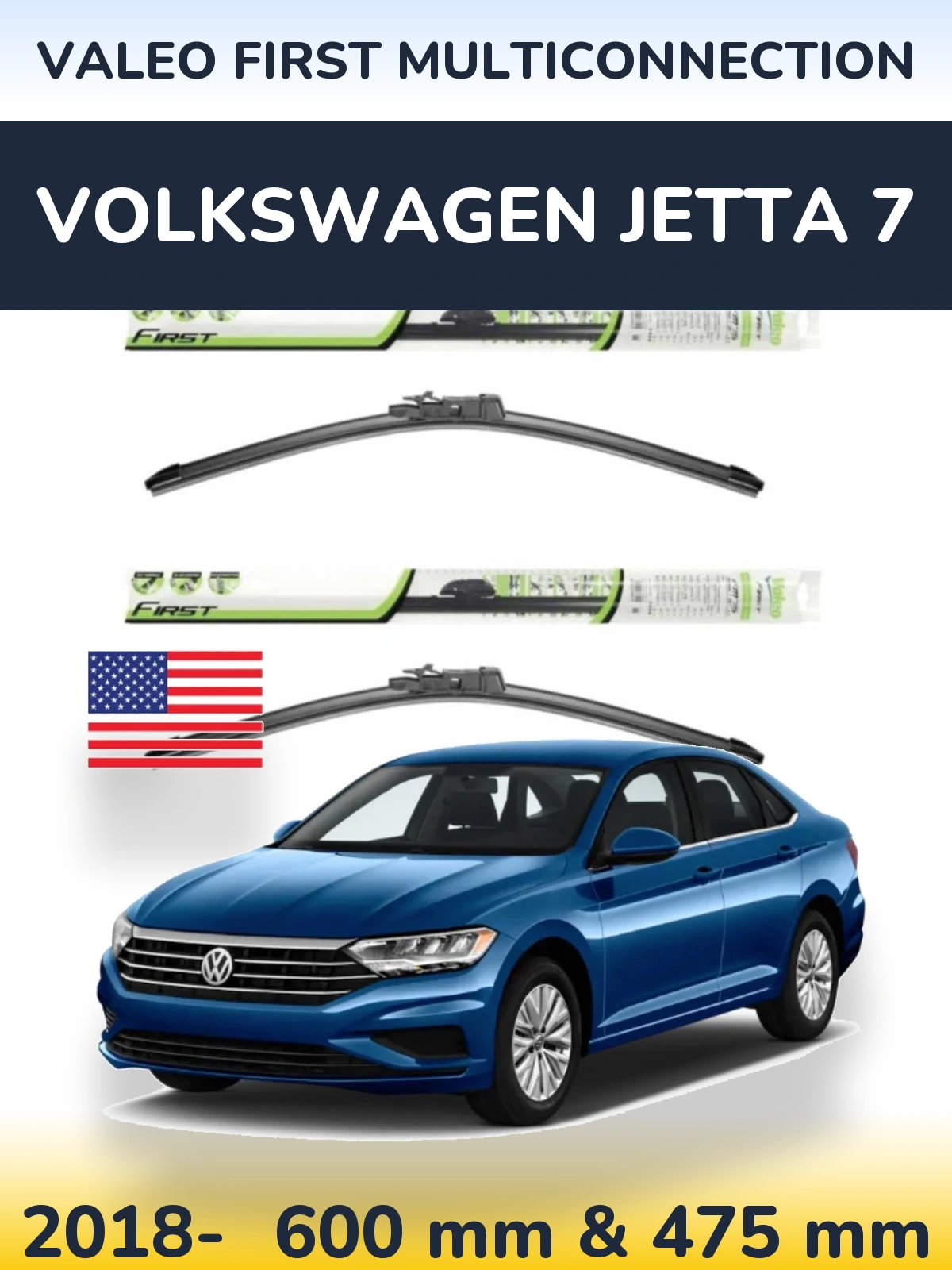 Torkarblad Valeo First MultiConnection för Volkswagen Jetta 7