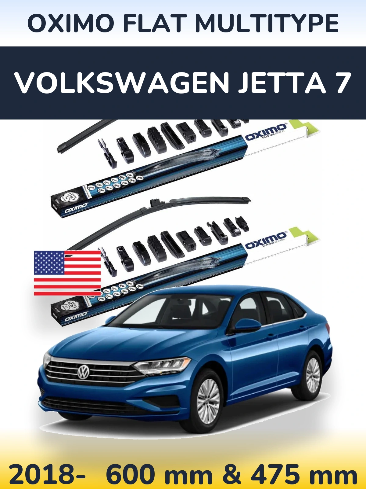 Torkarblad Oximo Flat MultiType för Volkswagen Jetta 7