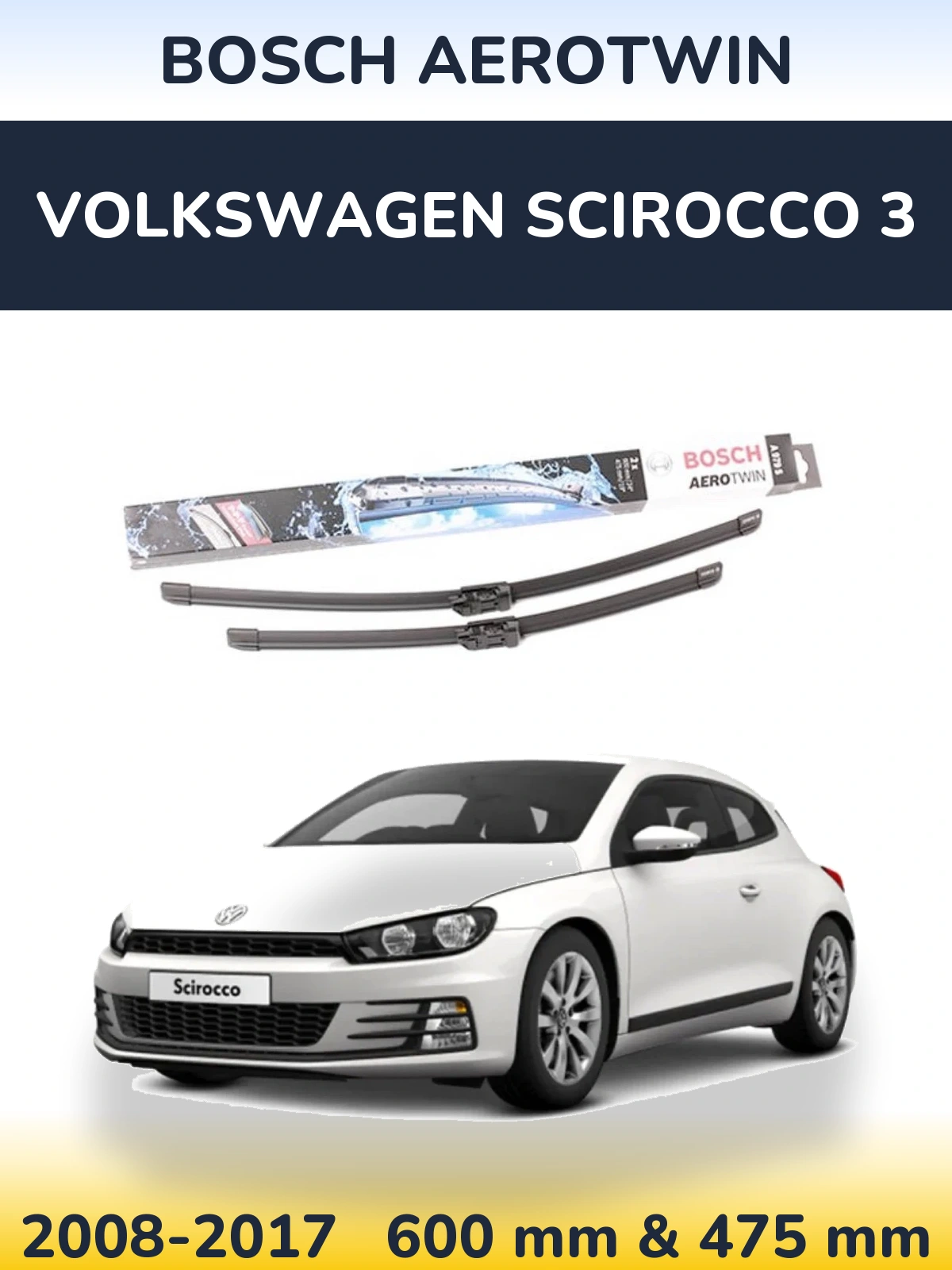 Torkarblad BOSCH AeroTwin för Volkswagen Scirocco 3