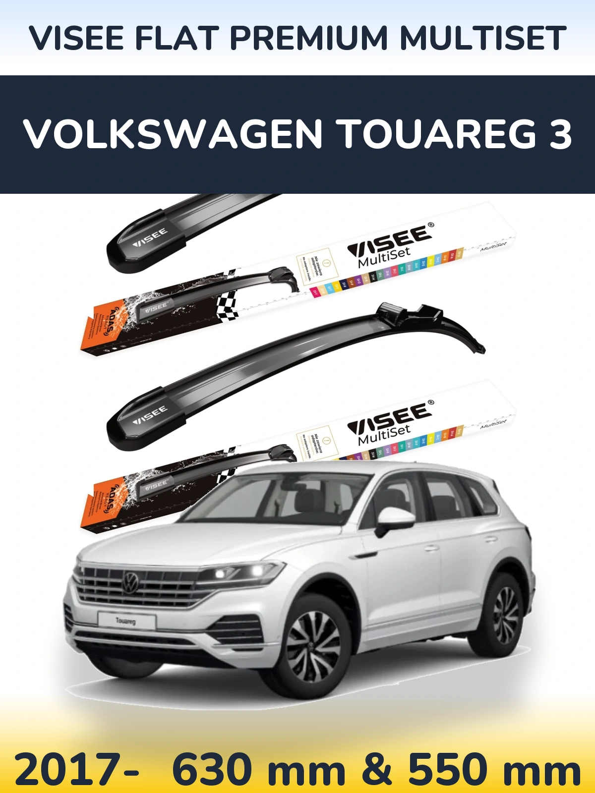 Torkarblad VISEE FLAT PREMIUM MultiSet för Volkswagen Touareg 3