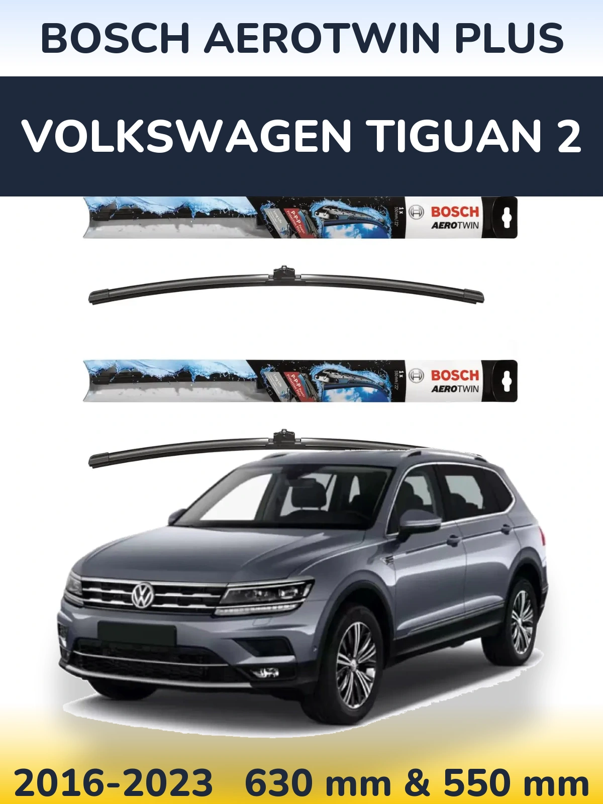 Torkarblad BOSCH AeroTwin Plus för Volkswagen Tiguan 2