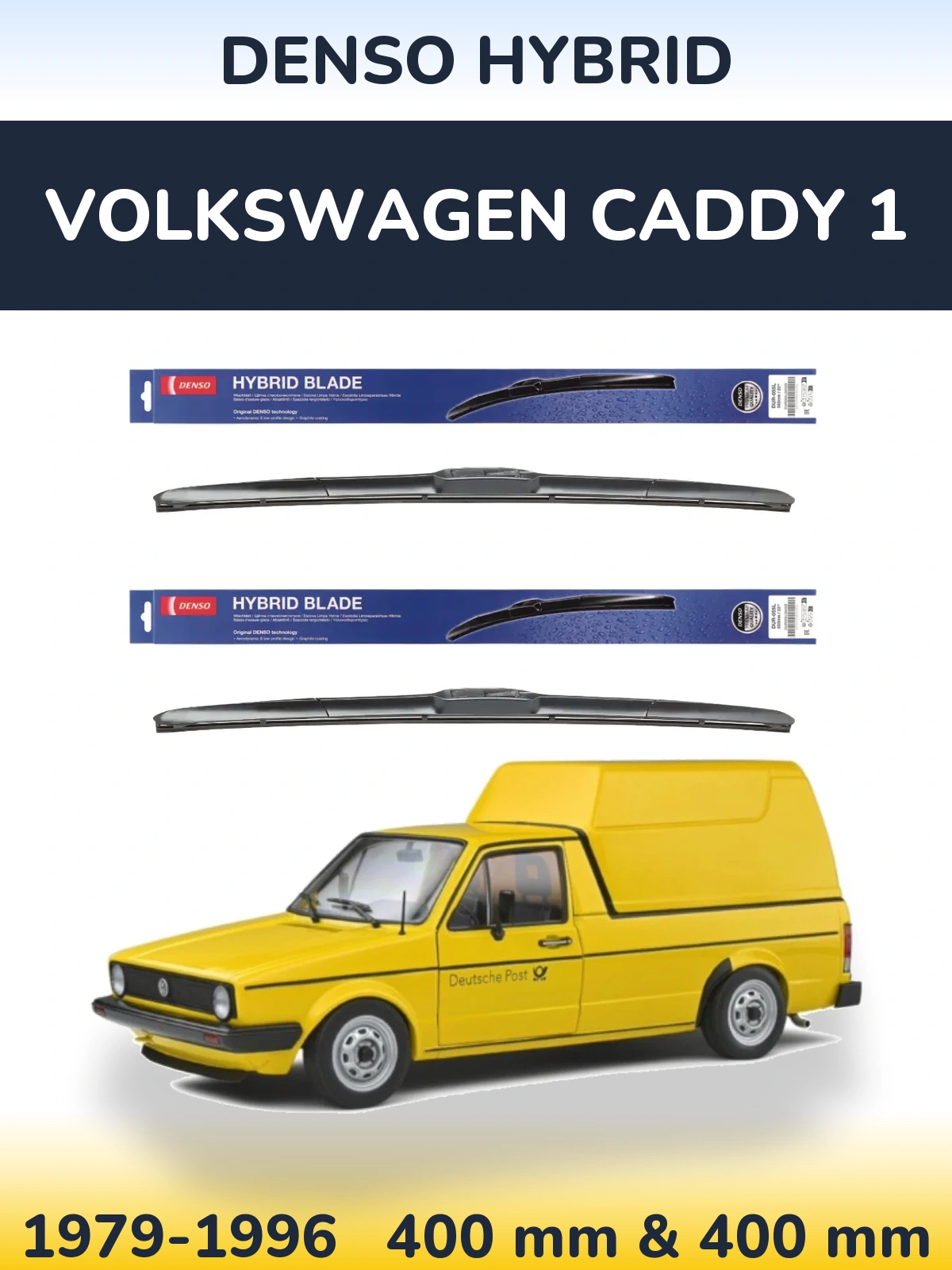 Комплект передних дворников Denso Hybrid 400 & 400 мм для Volkswagen Caddy 1 1979-1996