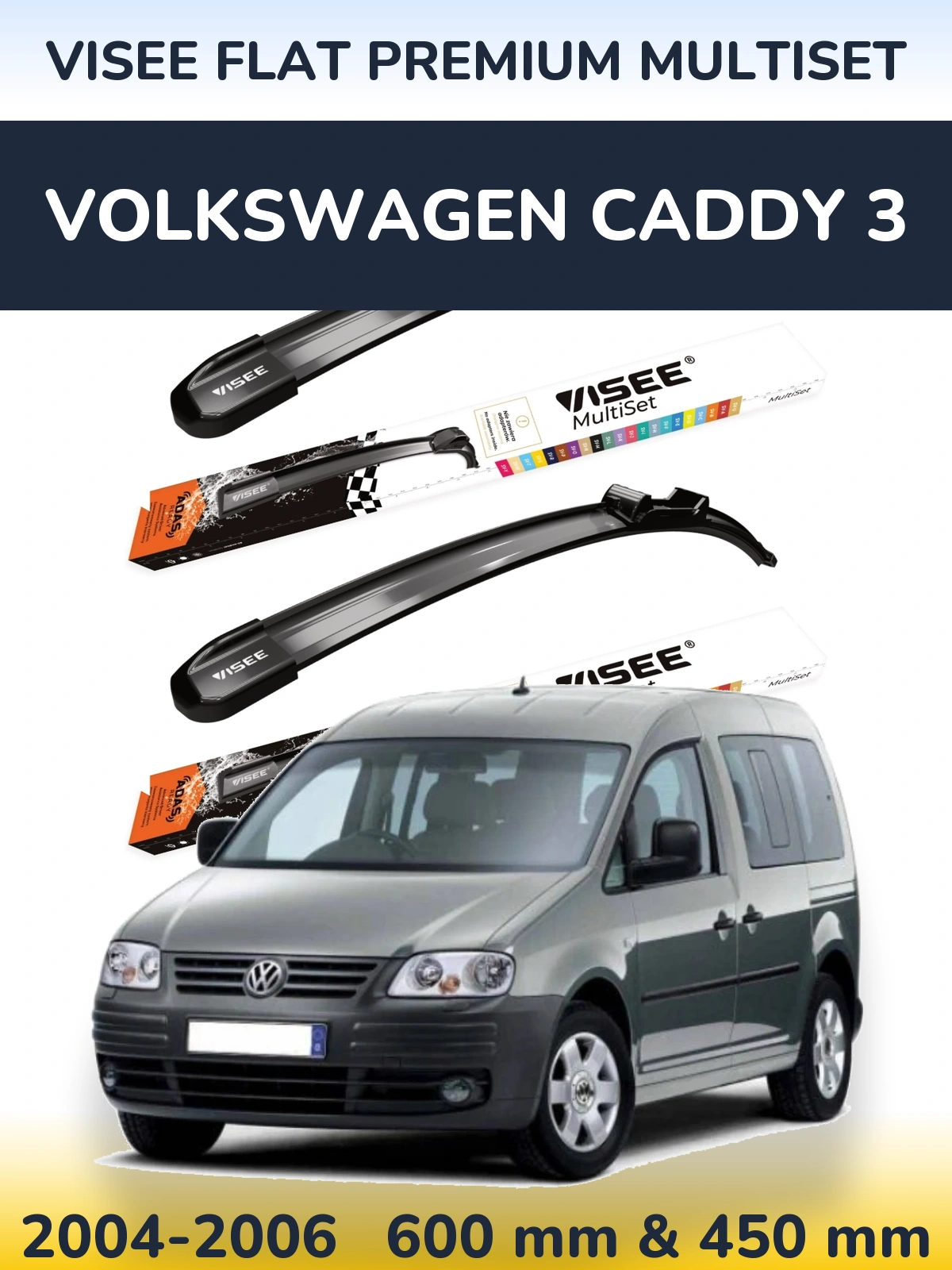 Torkarblad VISEE FLAT PREMIUM MultiSet för Volkswagen Caddy 3