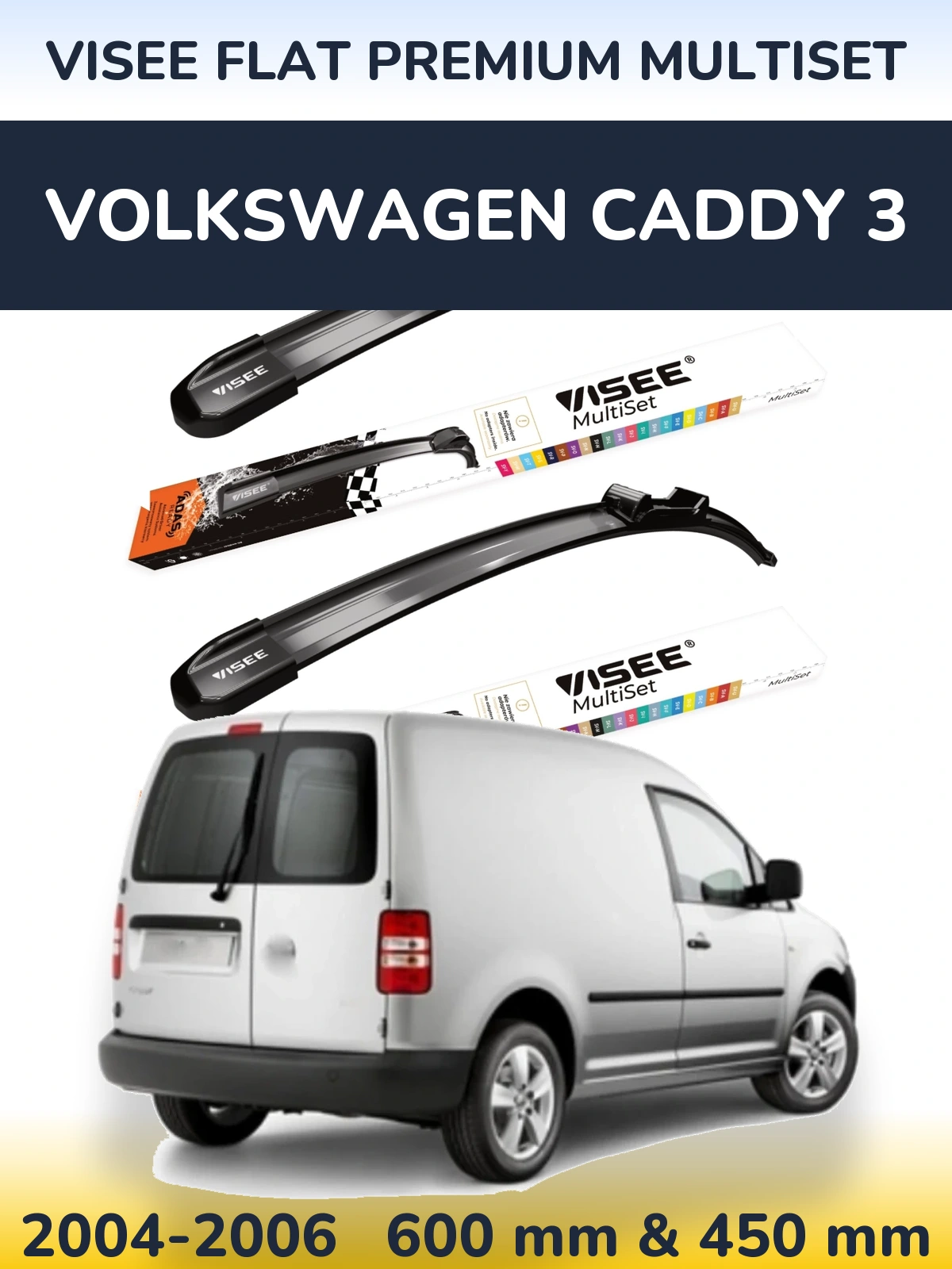 Torkarblad VISEE FLAT PREMIUM MultiSet för Volkswagen Caddy 3