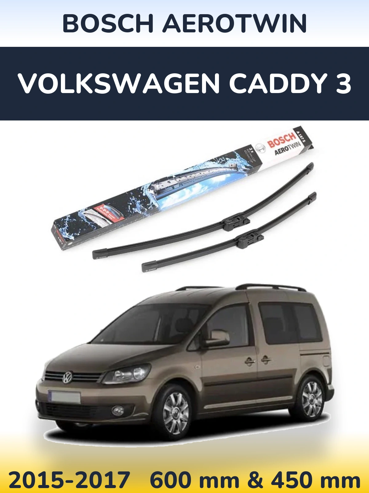 Torkarblad BOSCH AeroTwin för Volkswagen Caddy 3