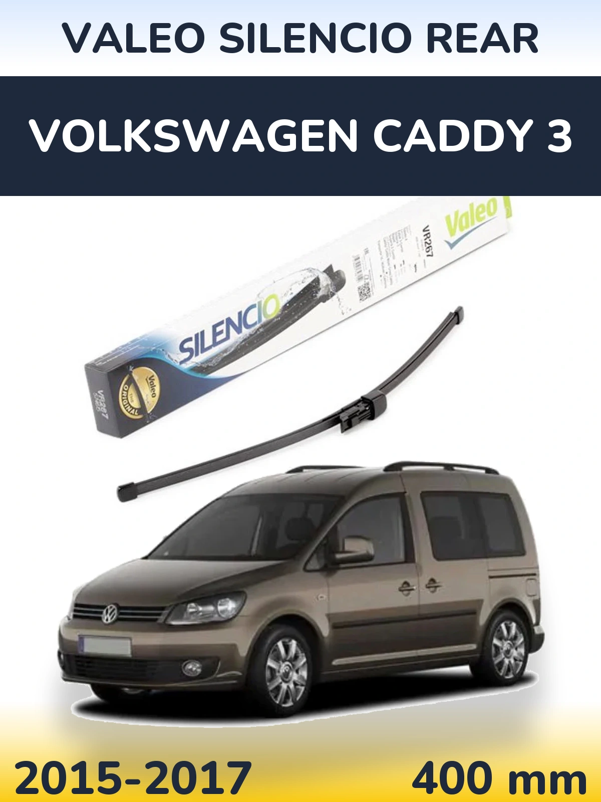 Torkarblad Valeo Silencio Rear för Volkswagen Caddy 3