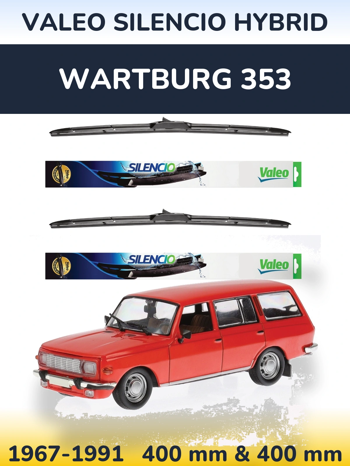Torkarblad Valeo Silencio Hybrid för Wartburg 353