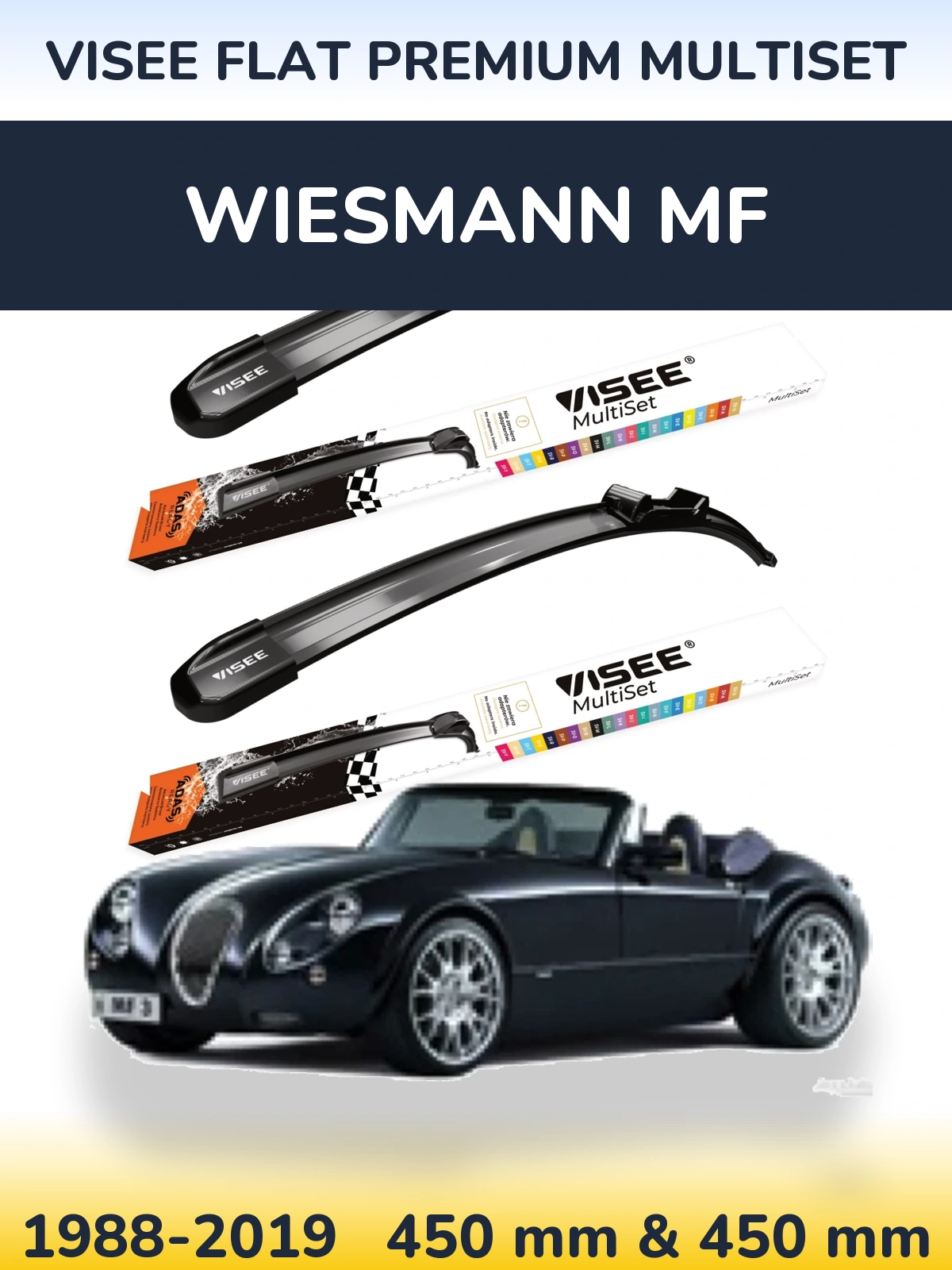 Torkarblad VISEE FLAT PREMIUM MultiSet för Wiesmann MF