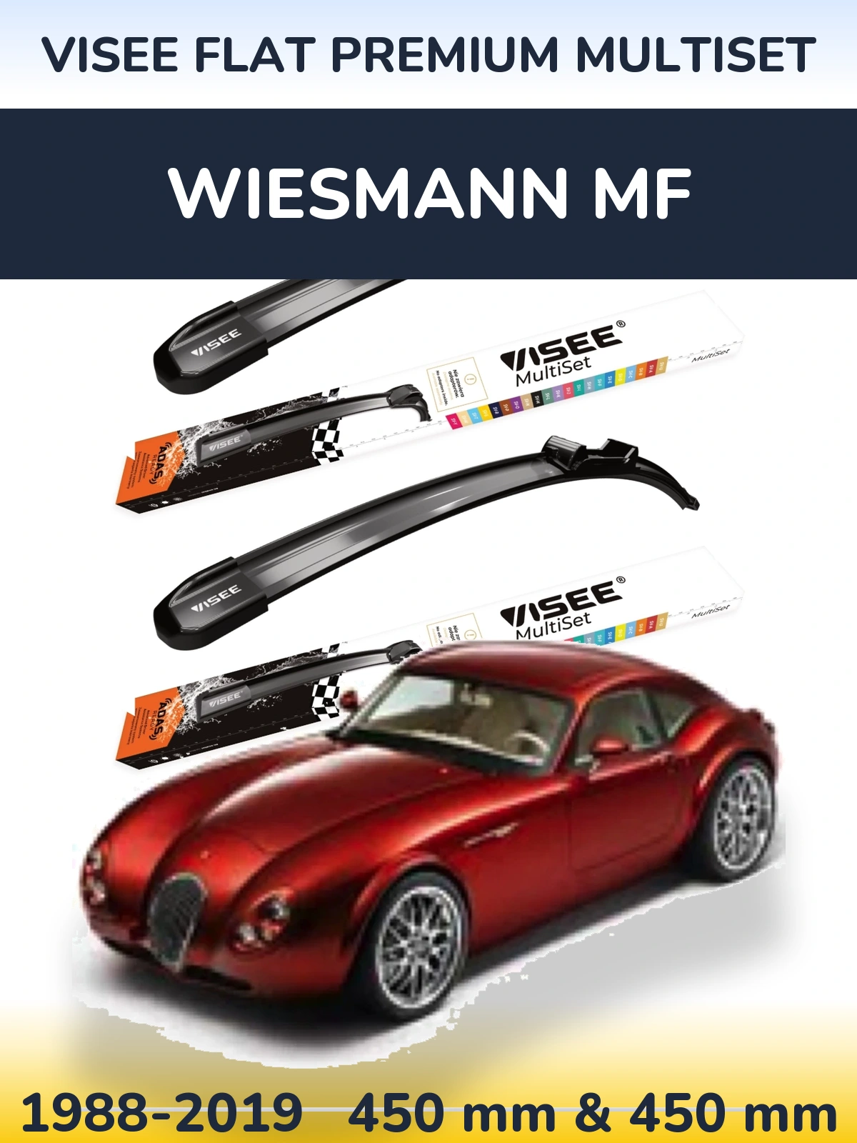 Torkarblad VISEE FLAT PREMIUM MultiSet för Wiesmann MF