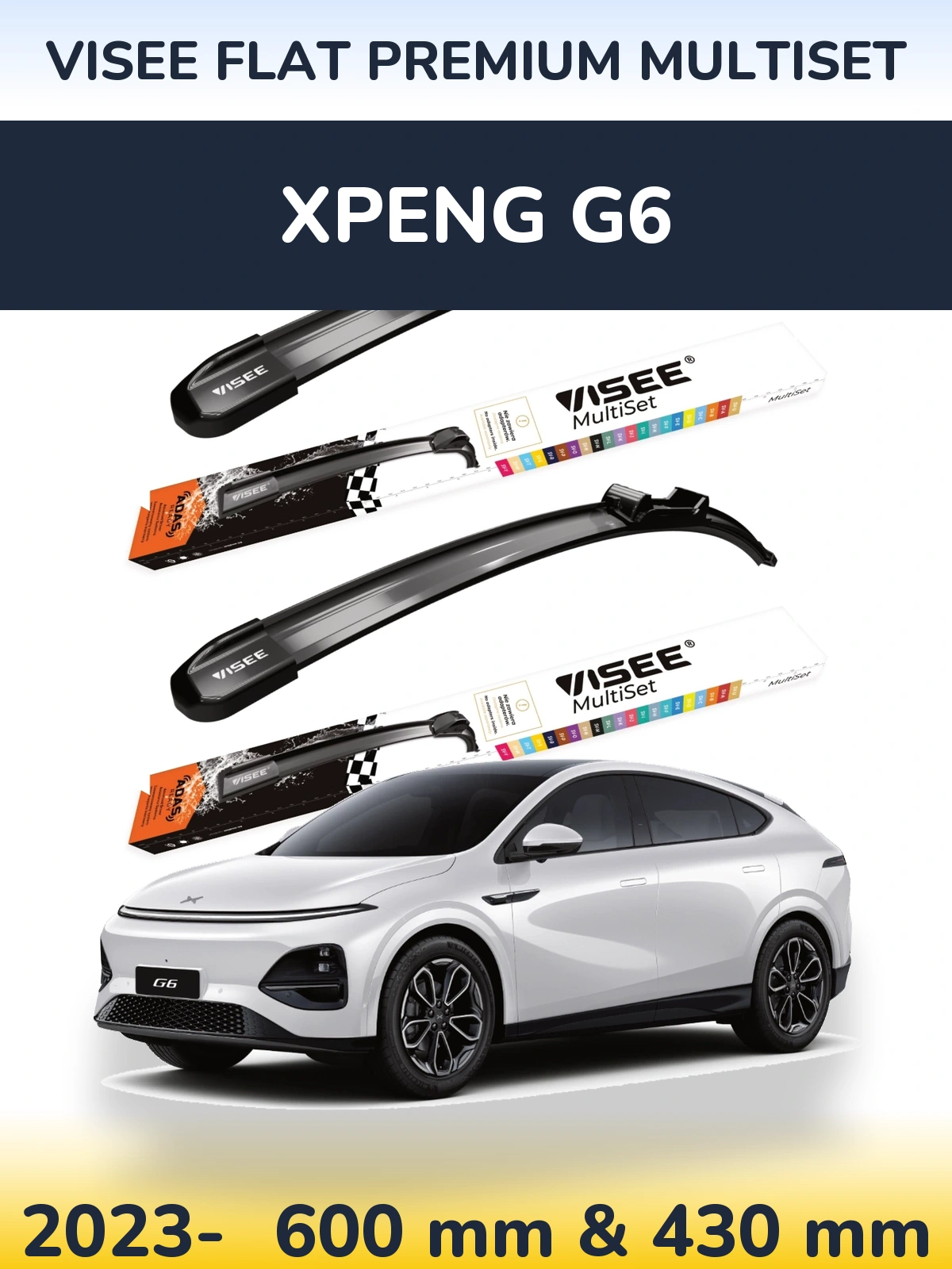 Torkarblad VISEE FLAT PREMIUM MultiSet för XPENG G6