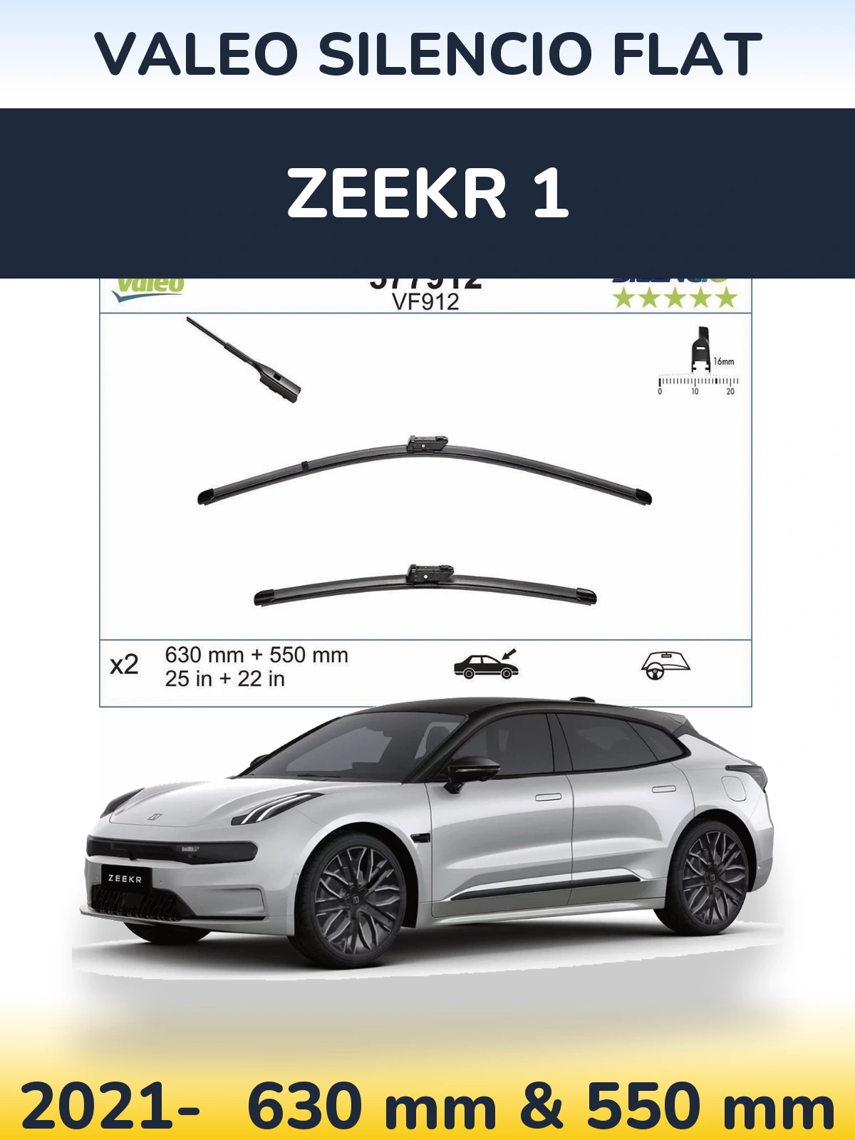 Torkarblad Valeo Silencio Flat för Zeekr 1
