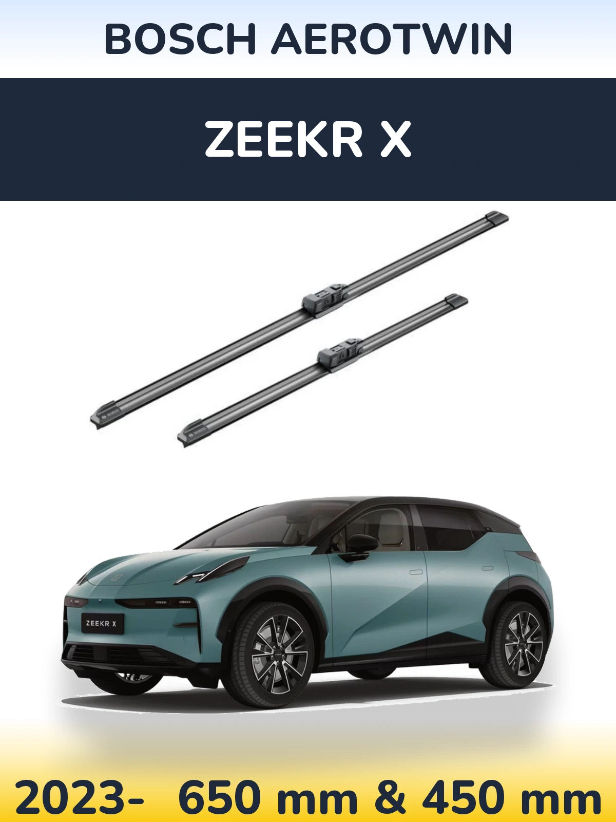 Комплект передніх щіток BOSCH AeroTwin 650 & 450 мм для Zeekr X 2023-2026