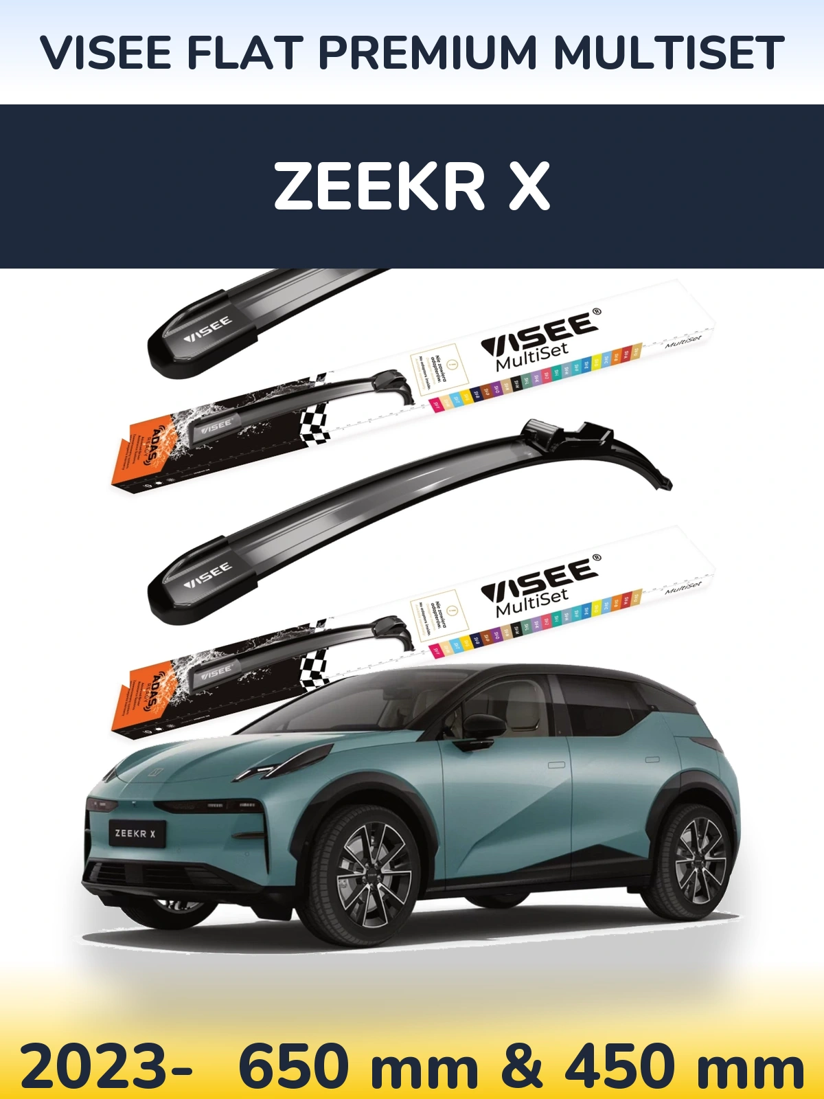 Torkarblad VISEE FLAT PREMIUM MultiSet för Zeekr X