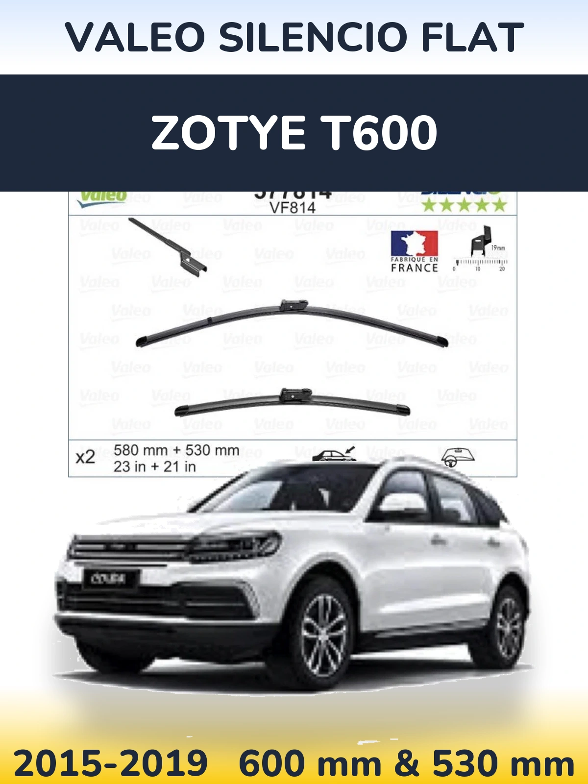 Torkarblad Valeo Silencio Flat för Zotye T600