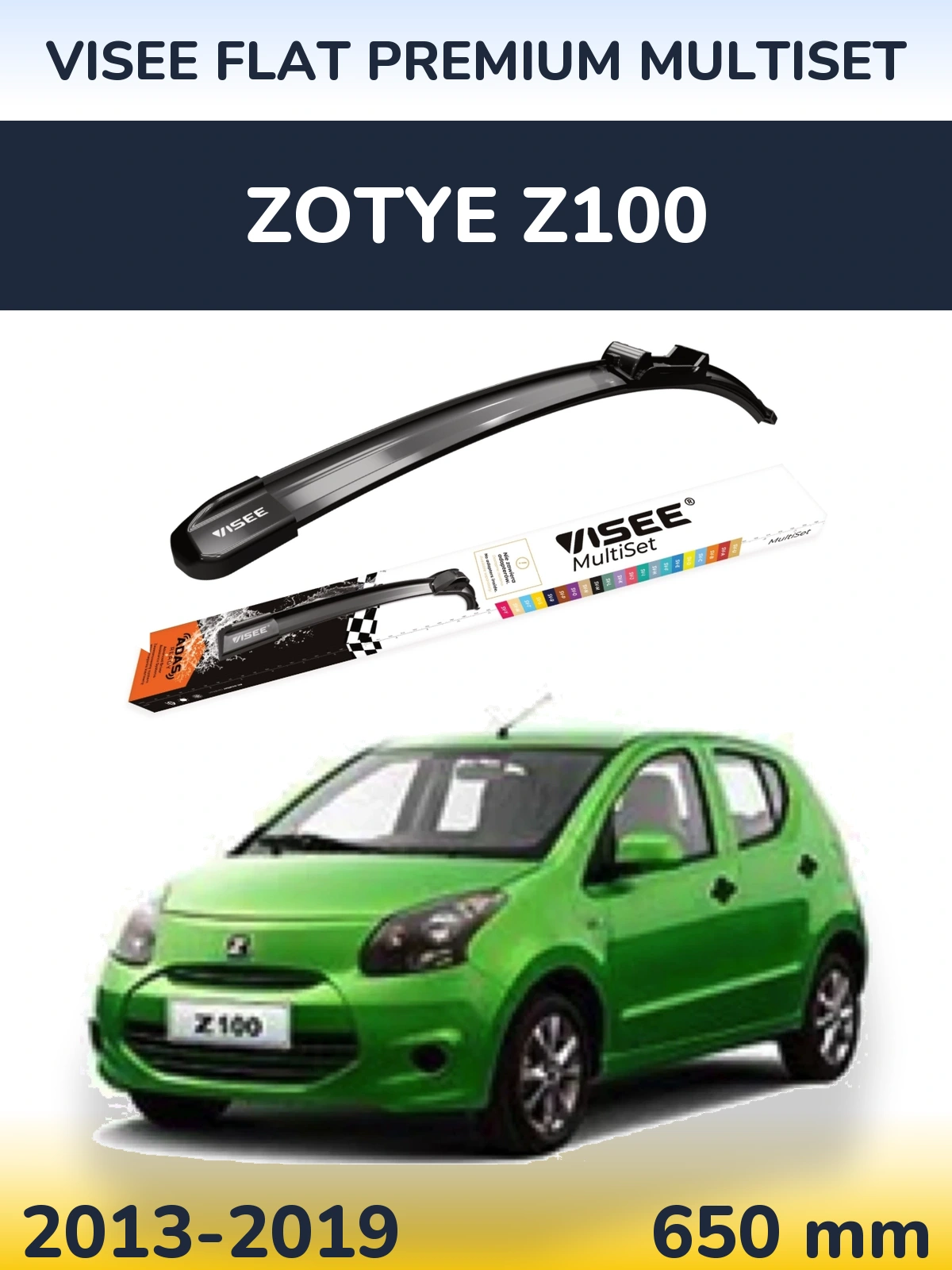 Torkarblad VISEE FLAT PREMIUM MultiSet för Zotye Z100