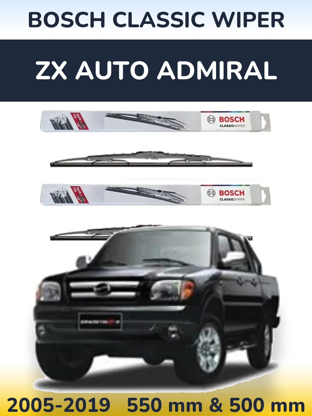 Torkarblad BOSCH Classic Wiper för ZX Auto Admiral