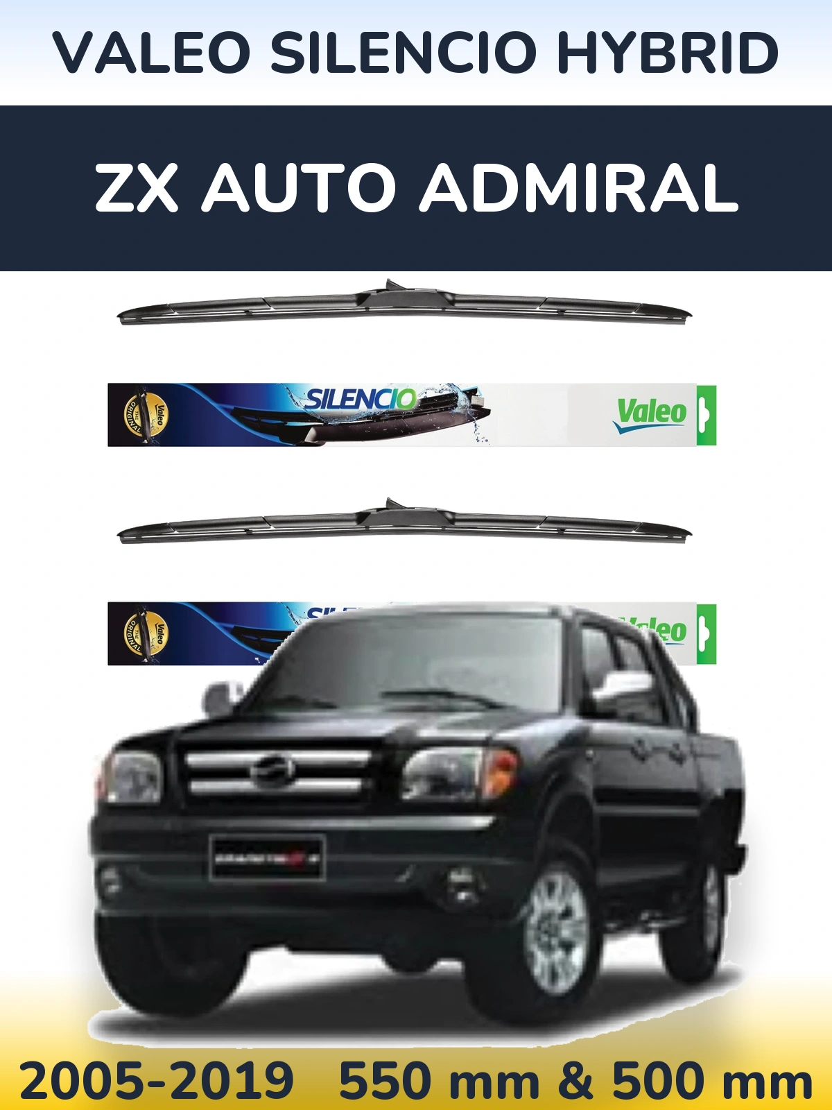 Torkarblad Valeo Silencio Hybrid för ZX Auto Admiral