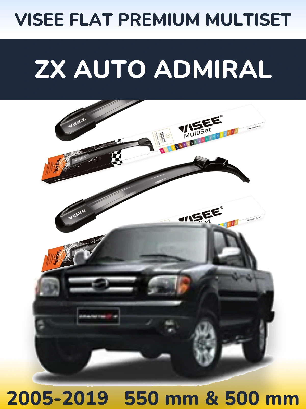 Torkarblad VISEE FLAT PREMIUM MultiSet för ZX Auto Admiral