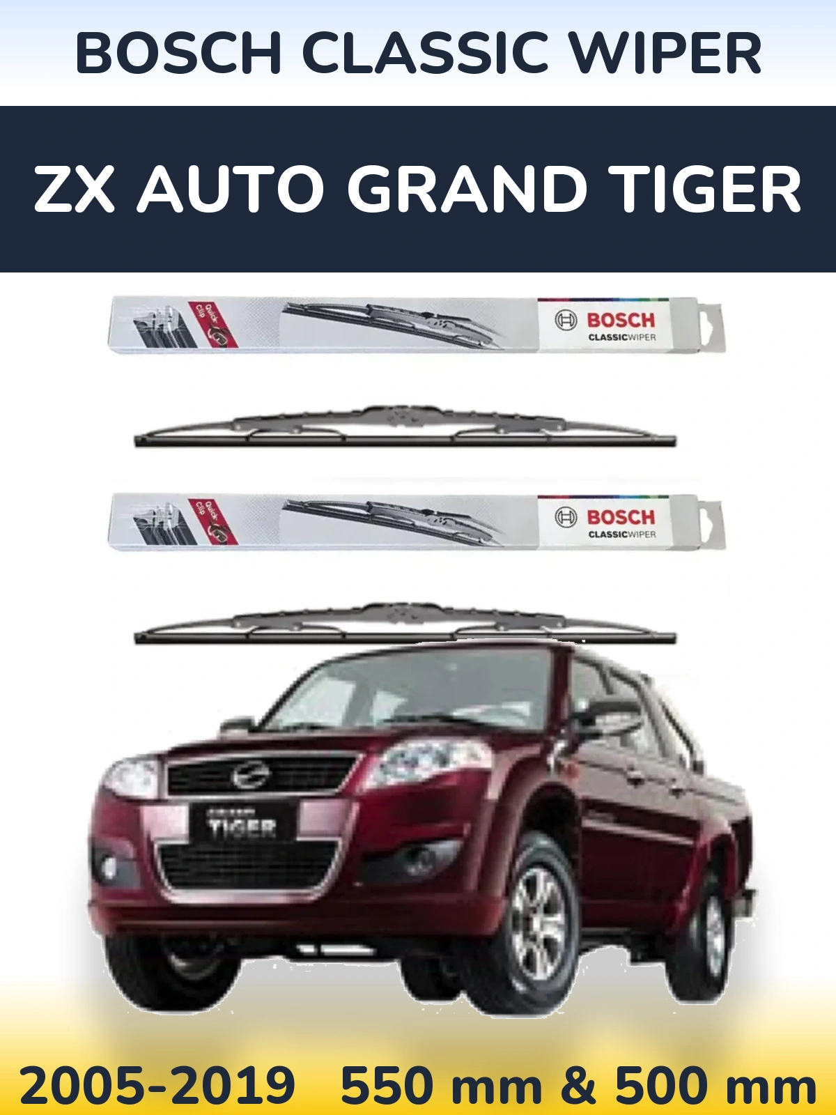 Torkarblad BOSCH Classic Wiper för ZX Auto Grand Tiger